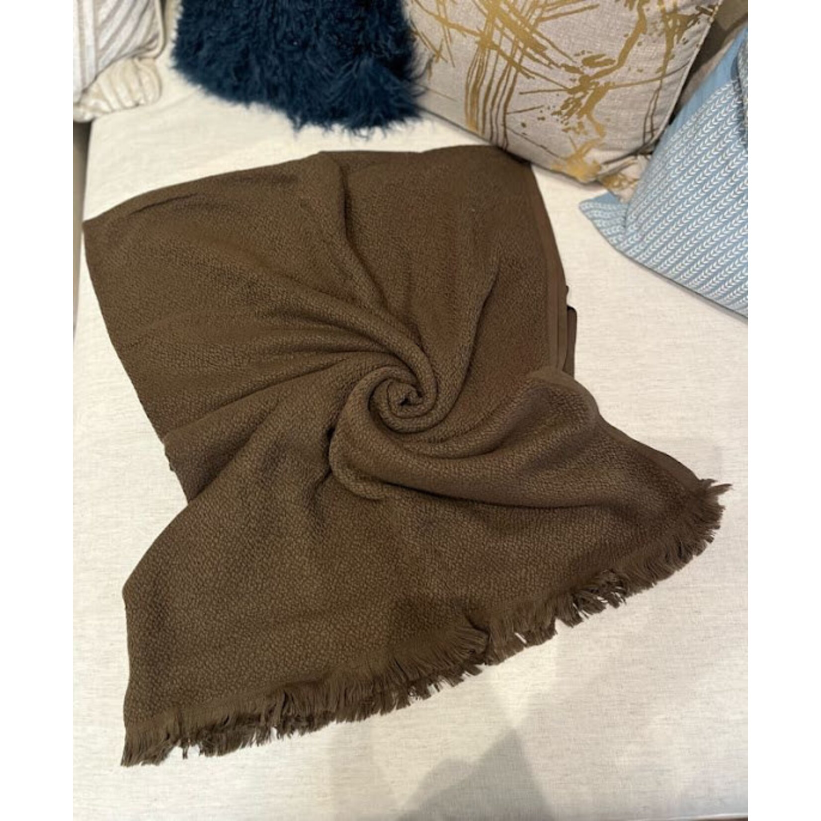 Anaya Blissful Bamboo Chocolate Brown Throw Blanket