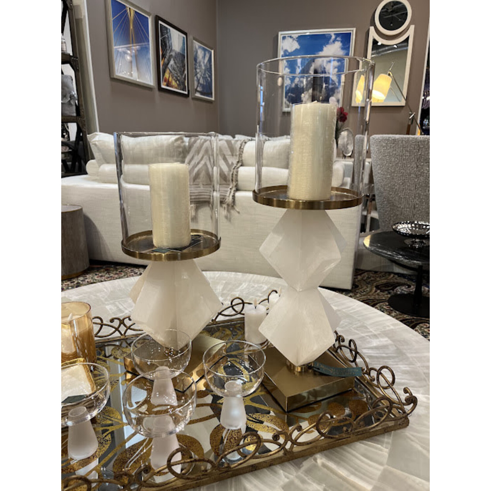 The John Richard Collection, LLC Double Alicia in Alabaster Candleholder