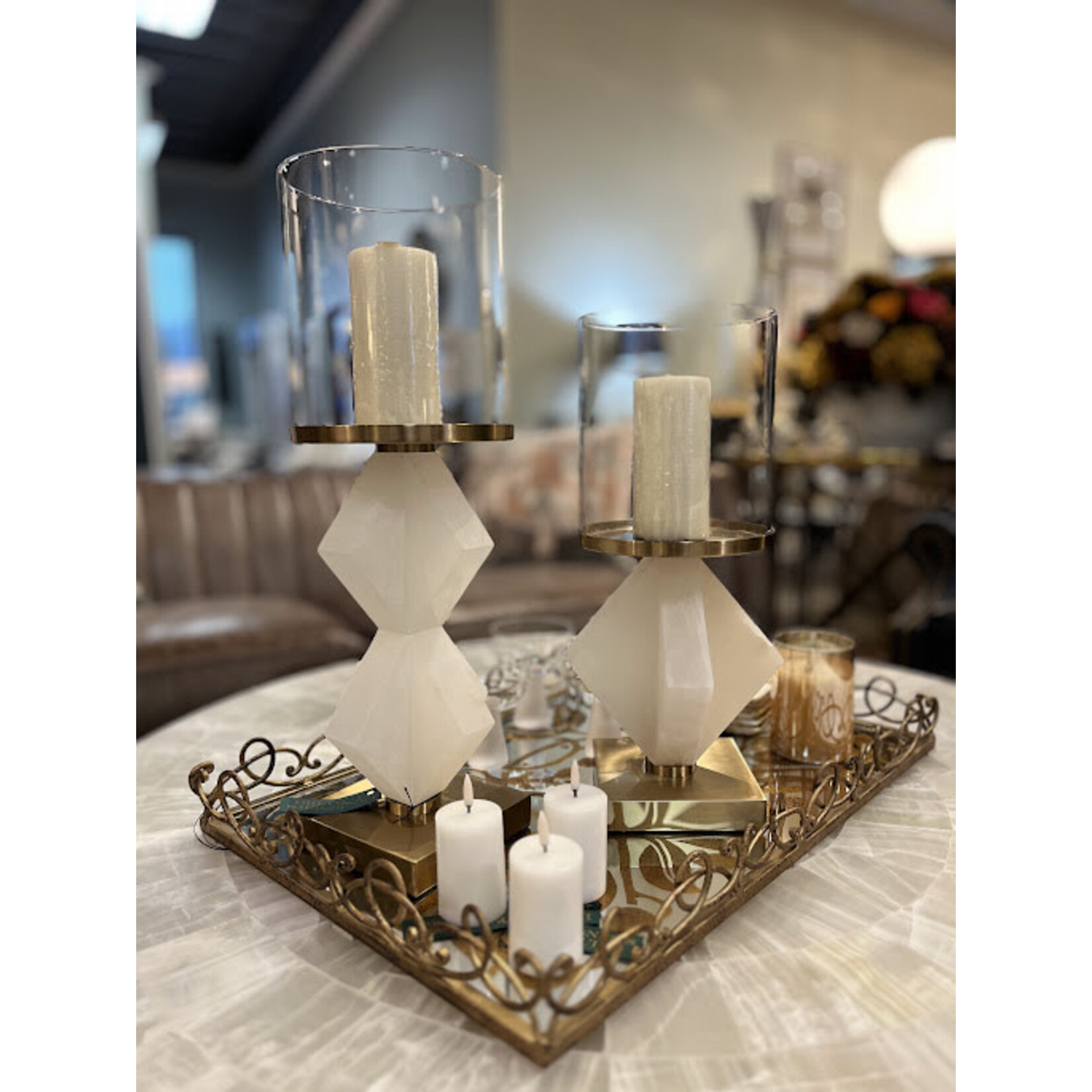 The John Richard Collection, LLC Double Alicia in Alabaster Candleholder