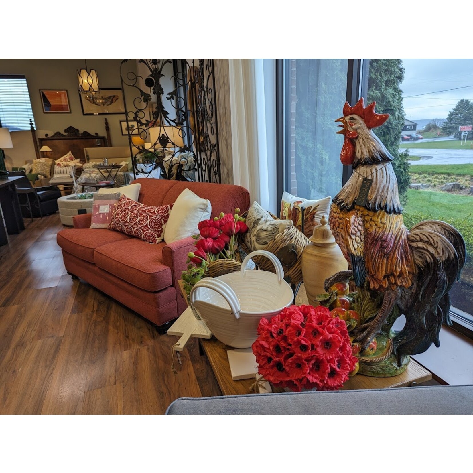 Winward Home Artificial Red Poppy Floral Bouquet 9"