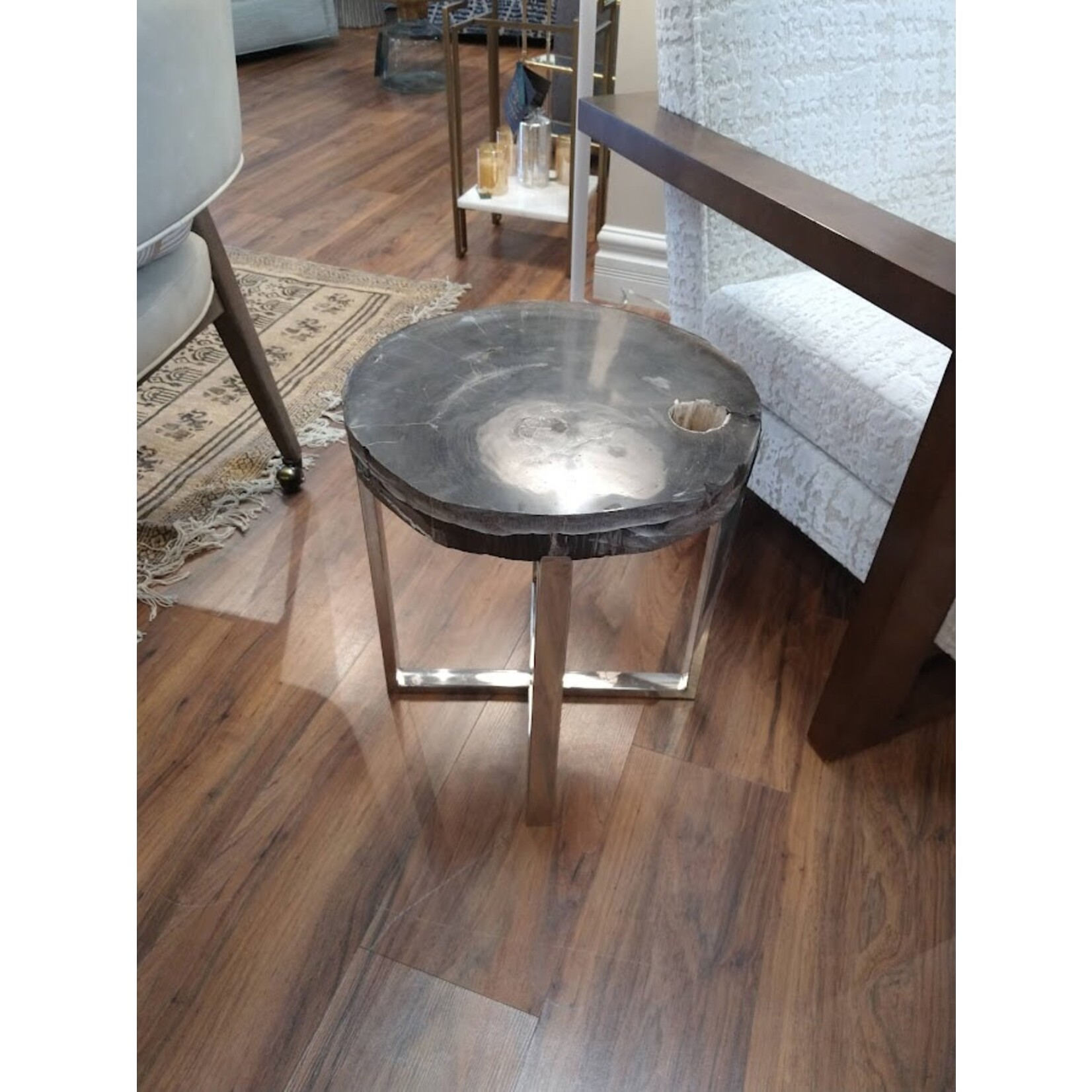 Blue Ocean Traders Petrified Wood Side Table Small