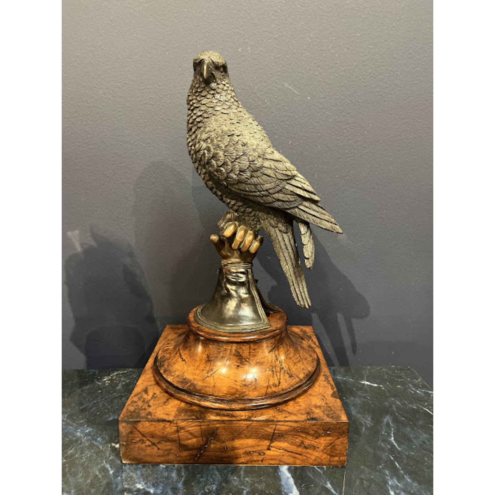 Theodore Alexander Brass Statue of Falcon