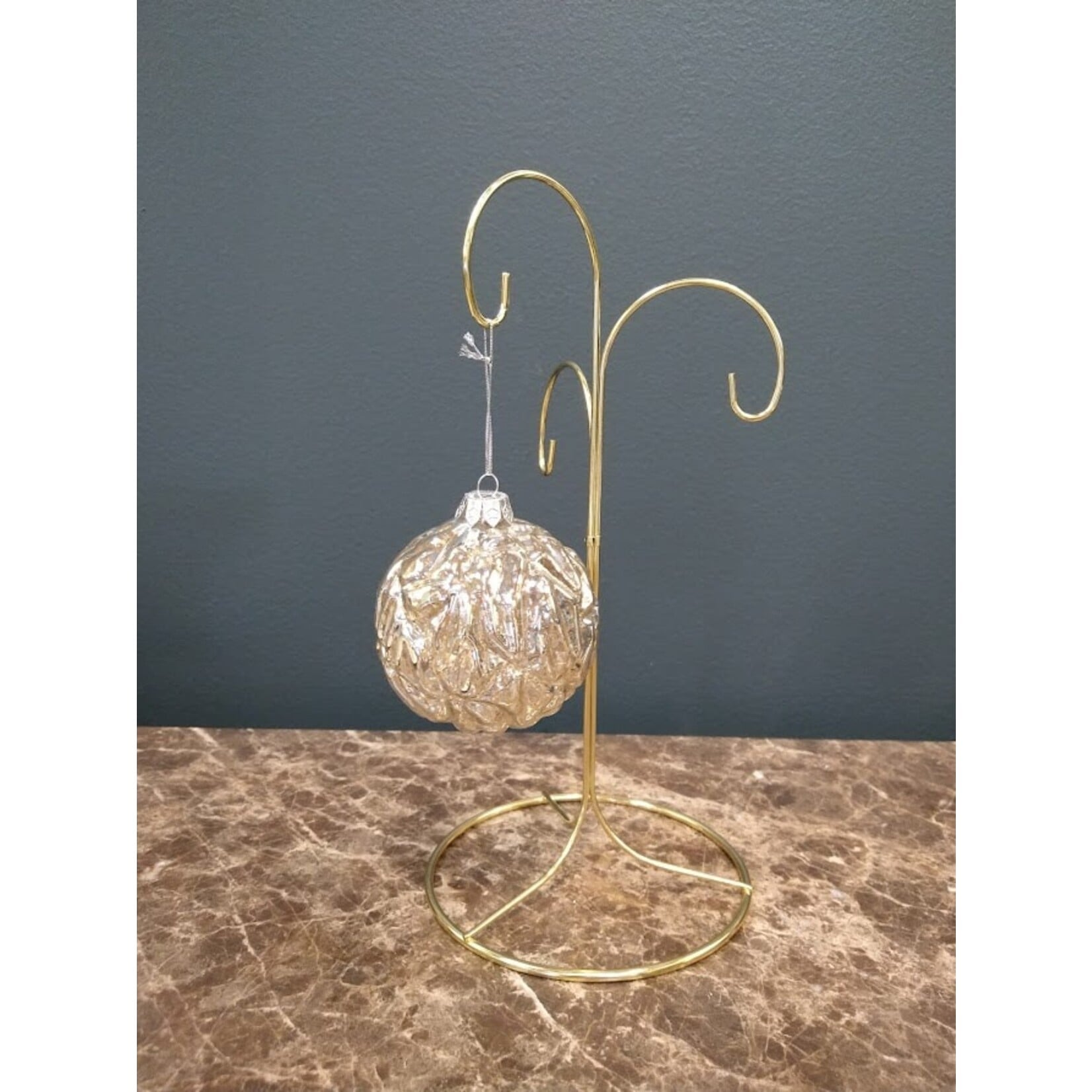 Two's Company Metallic Glass Ball Ornament K