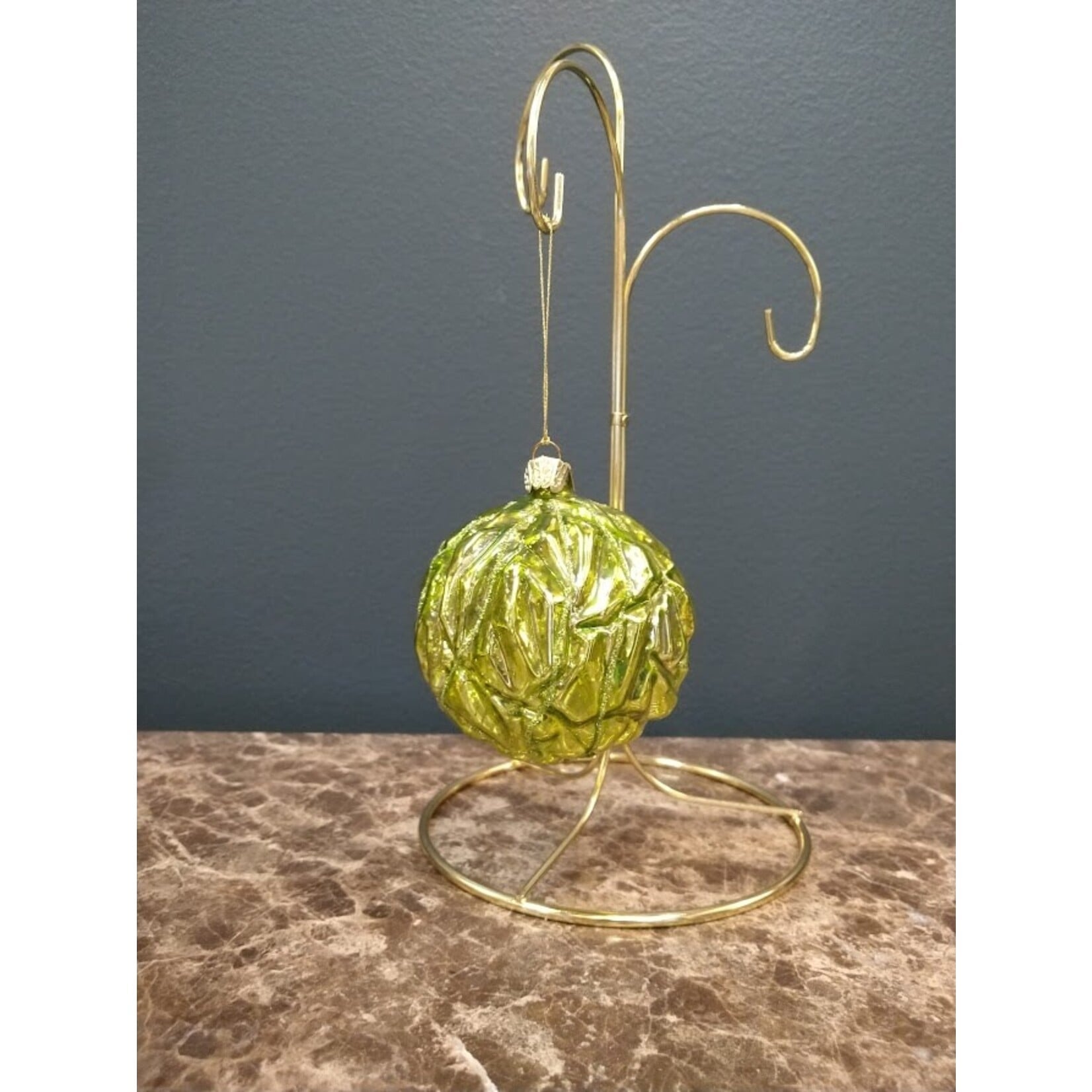 Two's Company Metallic Glass Ball Ornament K
