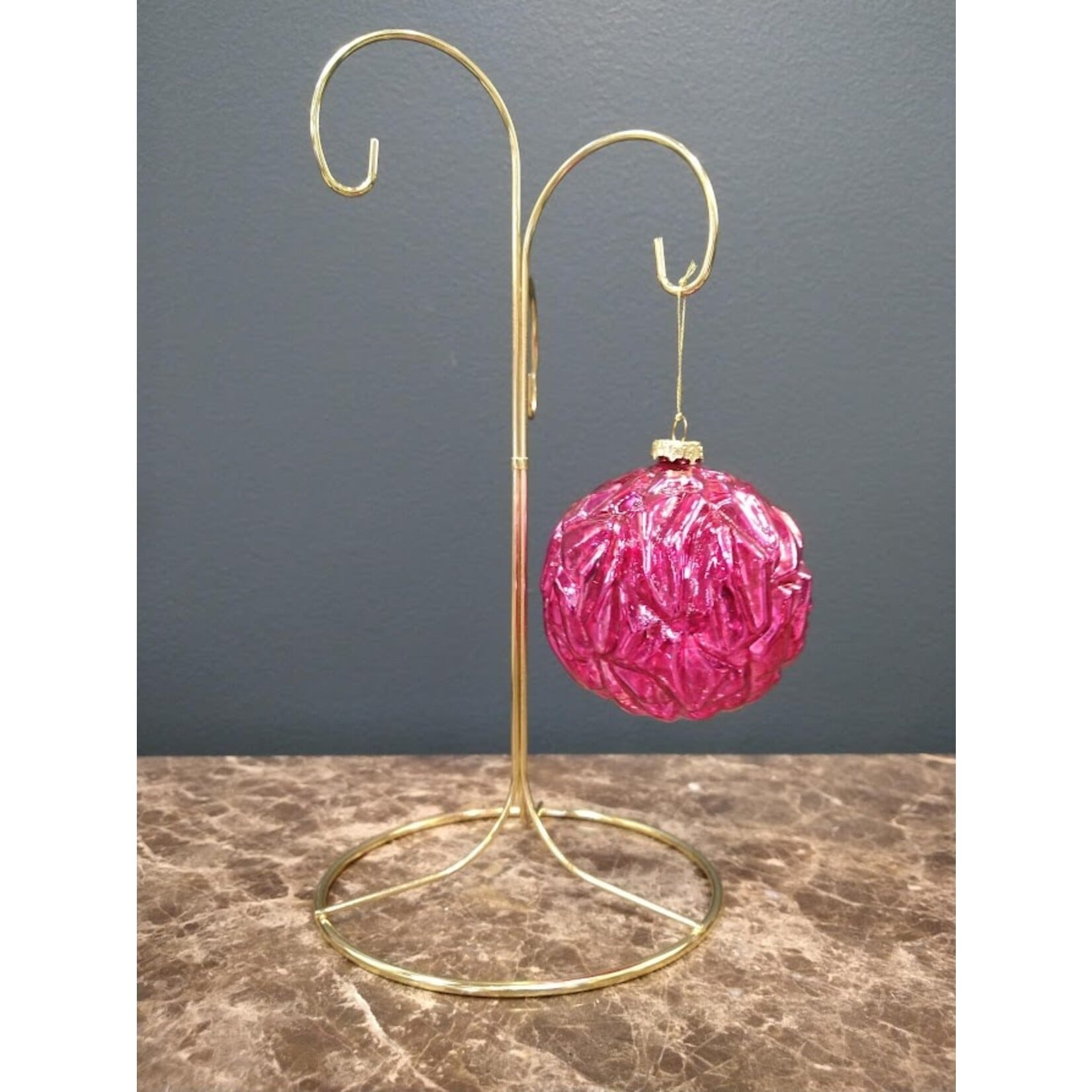 Two's Company Metallic Glass Ball Ornament K