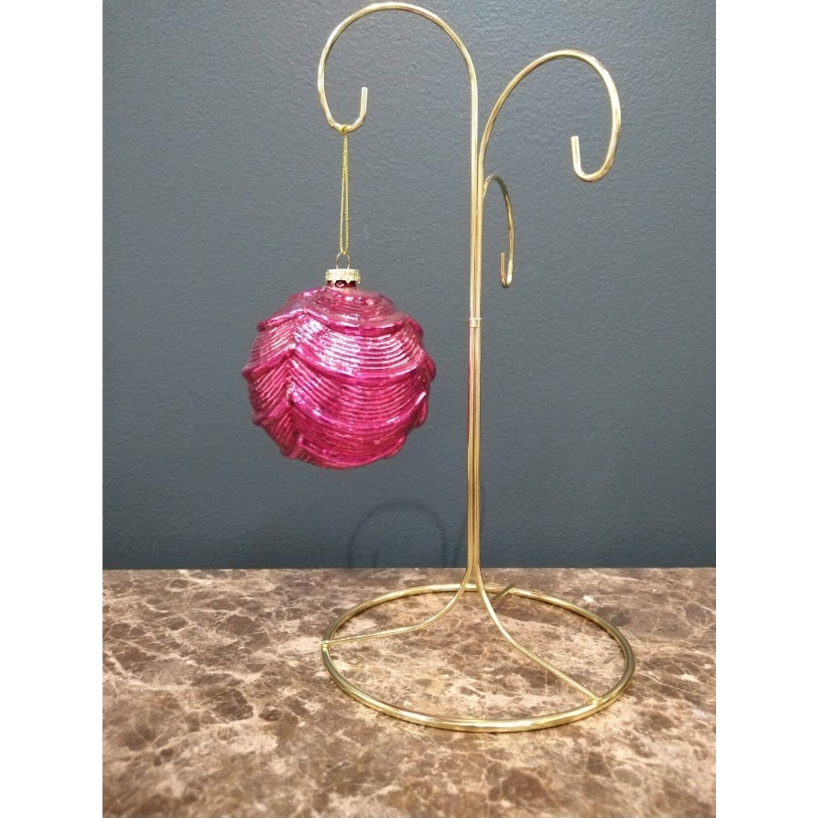 Two's Company Metallic Glass Ball Ornament K