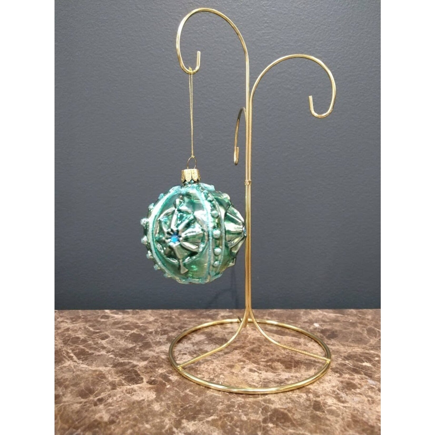 Two's Company Metallic Glass Ball Ornament K