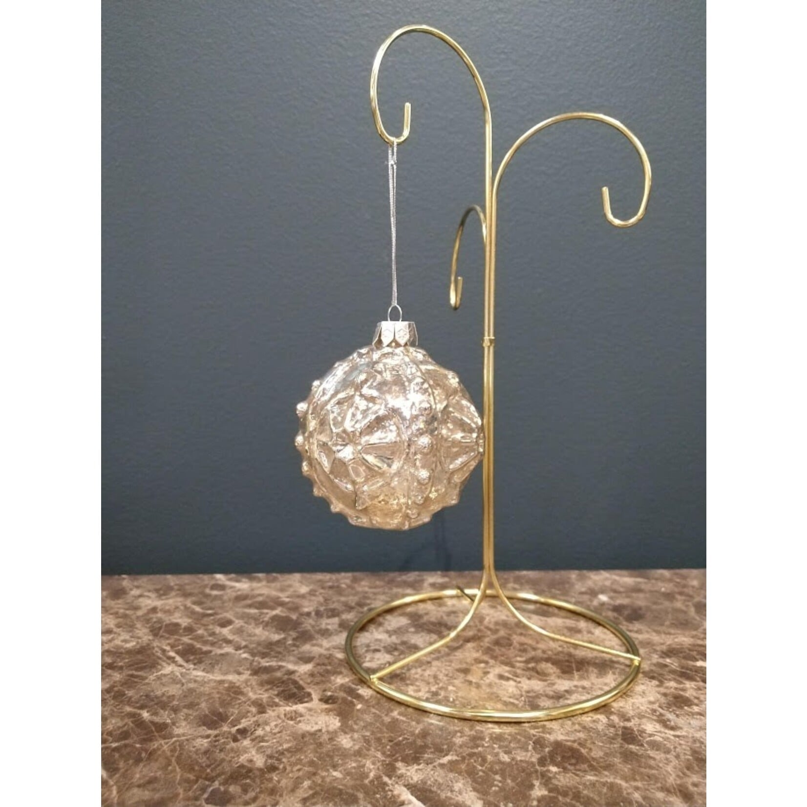 Two's Company Metallic Glass Ball Ornament K