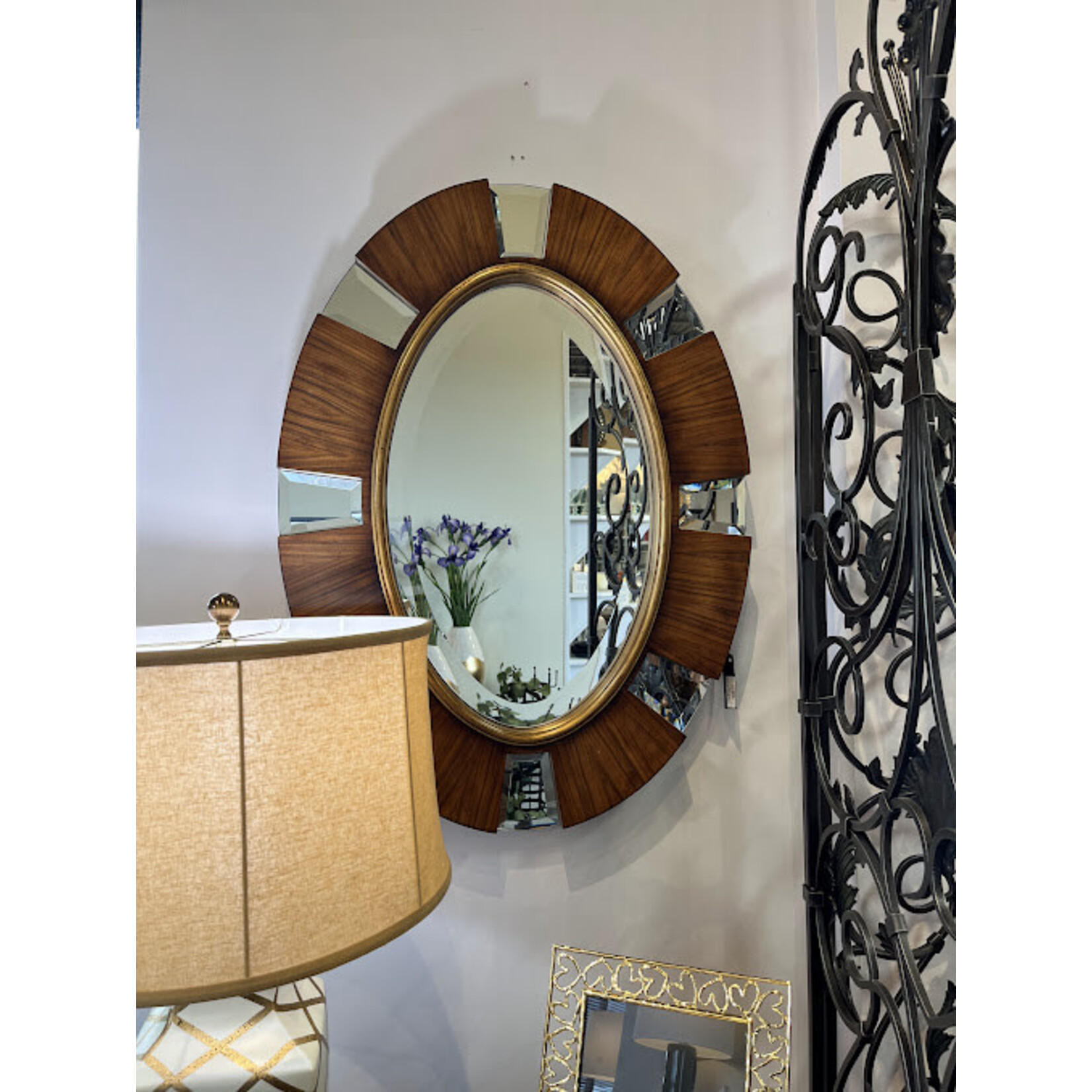 The John Richard Collection, LLC Rosewood Faceted Mirror