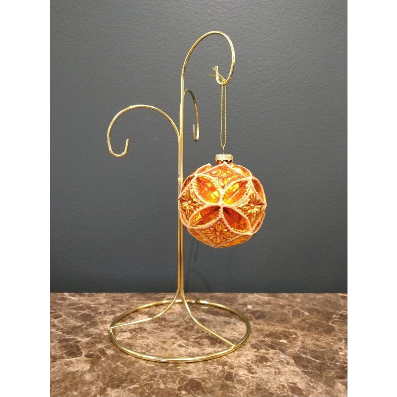 Two's Company Metallic Glass Ball Ornament H