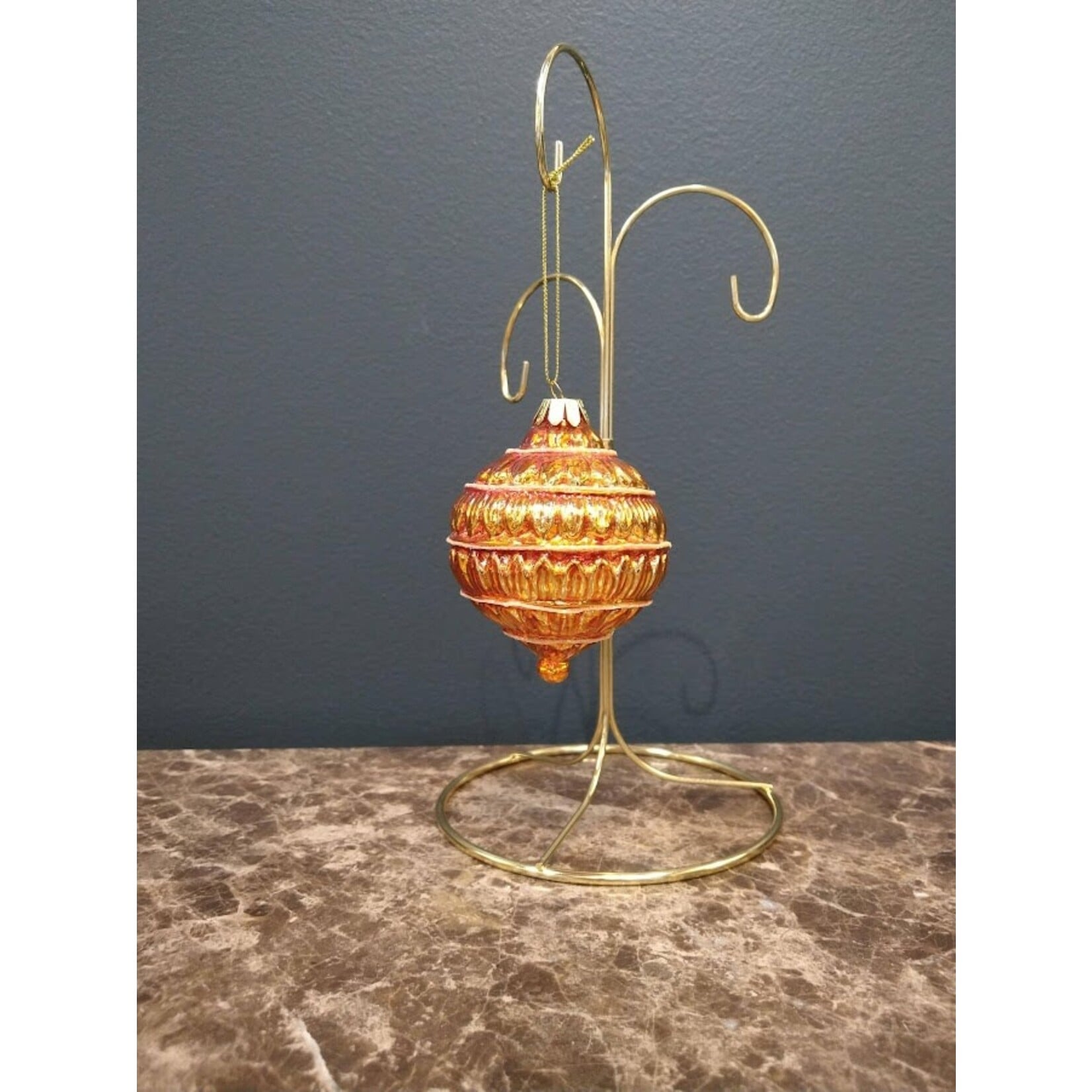 Two's Company Metallic Glass Ball Ornament H