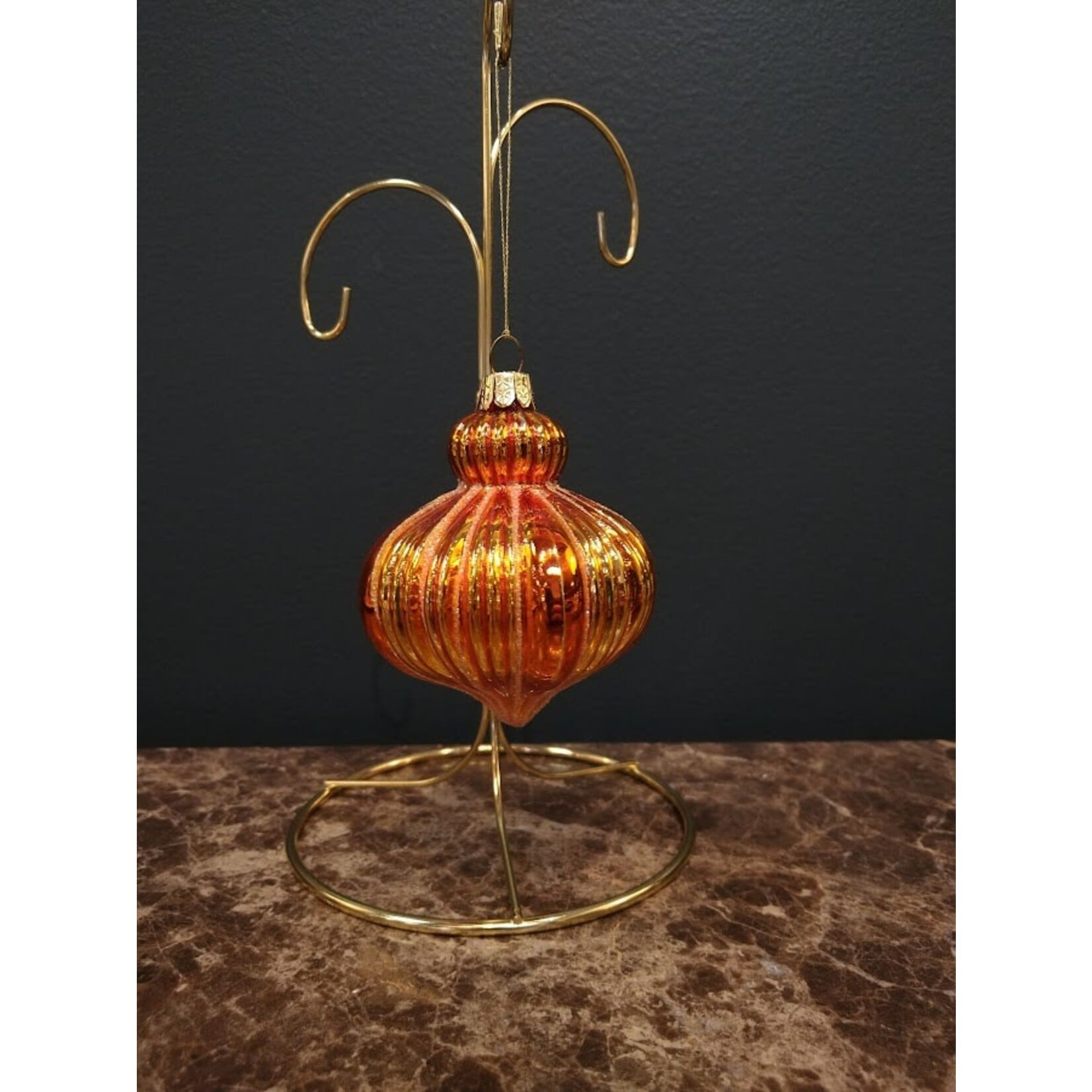 Two's Company Metallic Glass Ball Ornament H