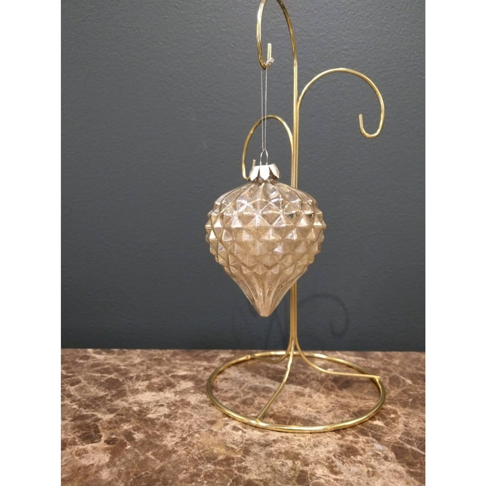 Two's Company Metallic Glass Ball Ornament H