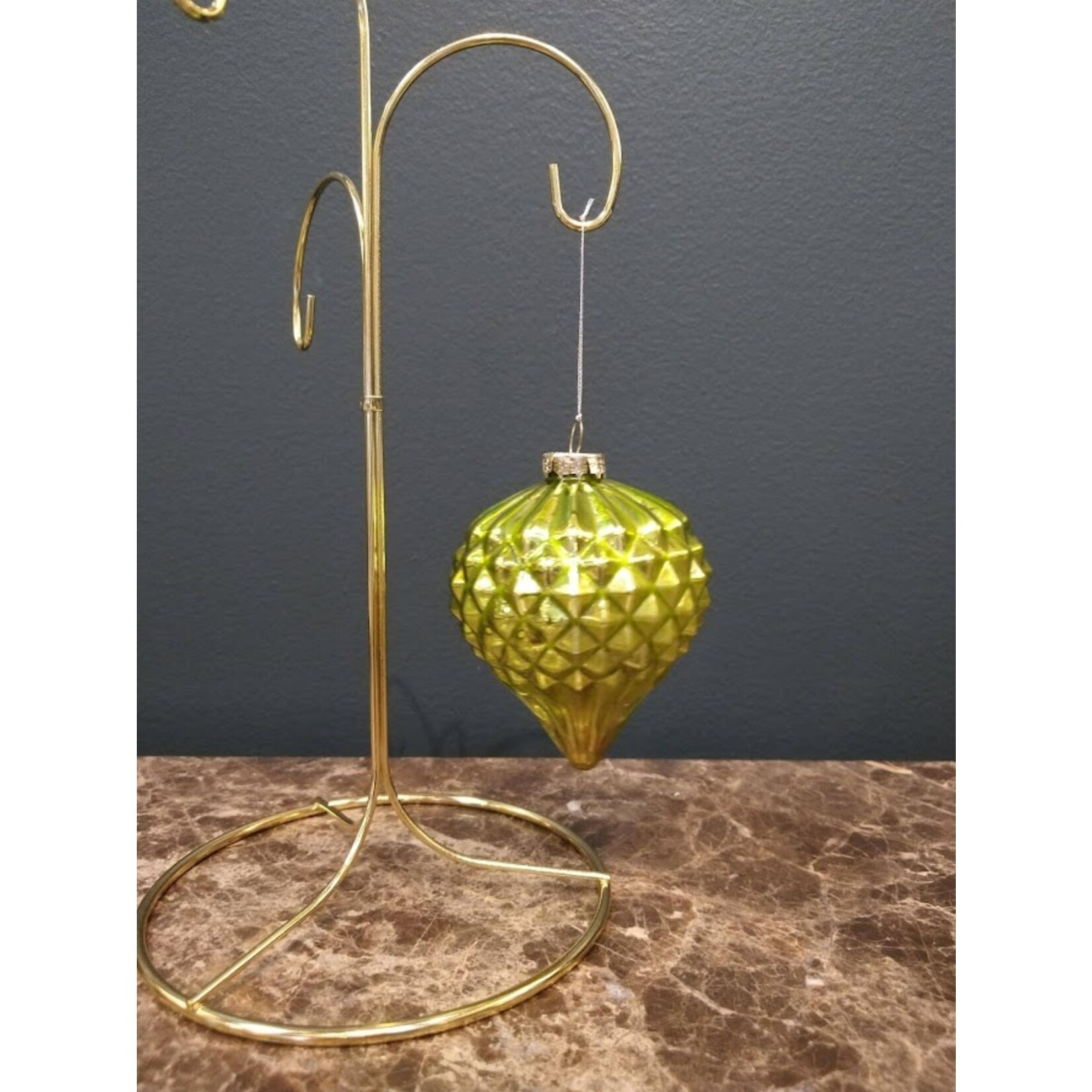 Two's Company Metallic Glass Ornament H
