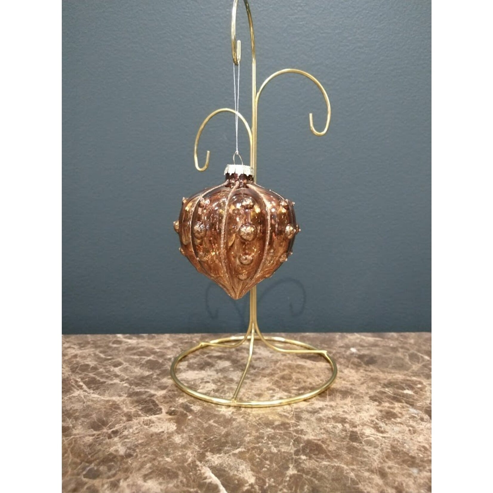 Two's Company Metallic Glass Ball Ornament J