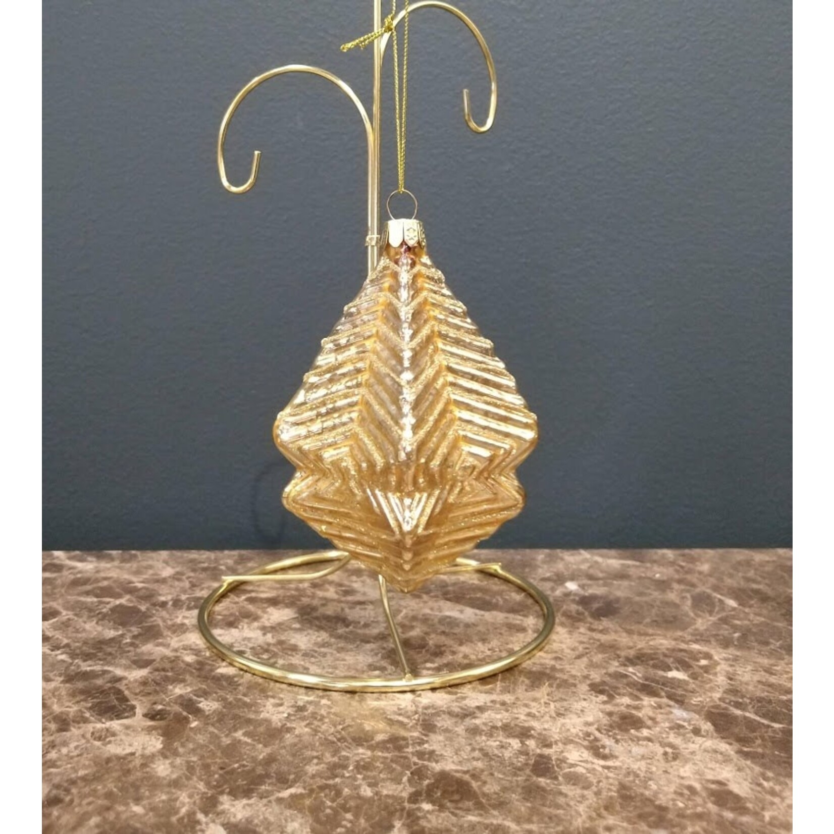 Two's Company Metallic Glass Ornament Medium