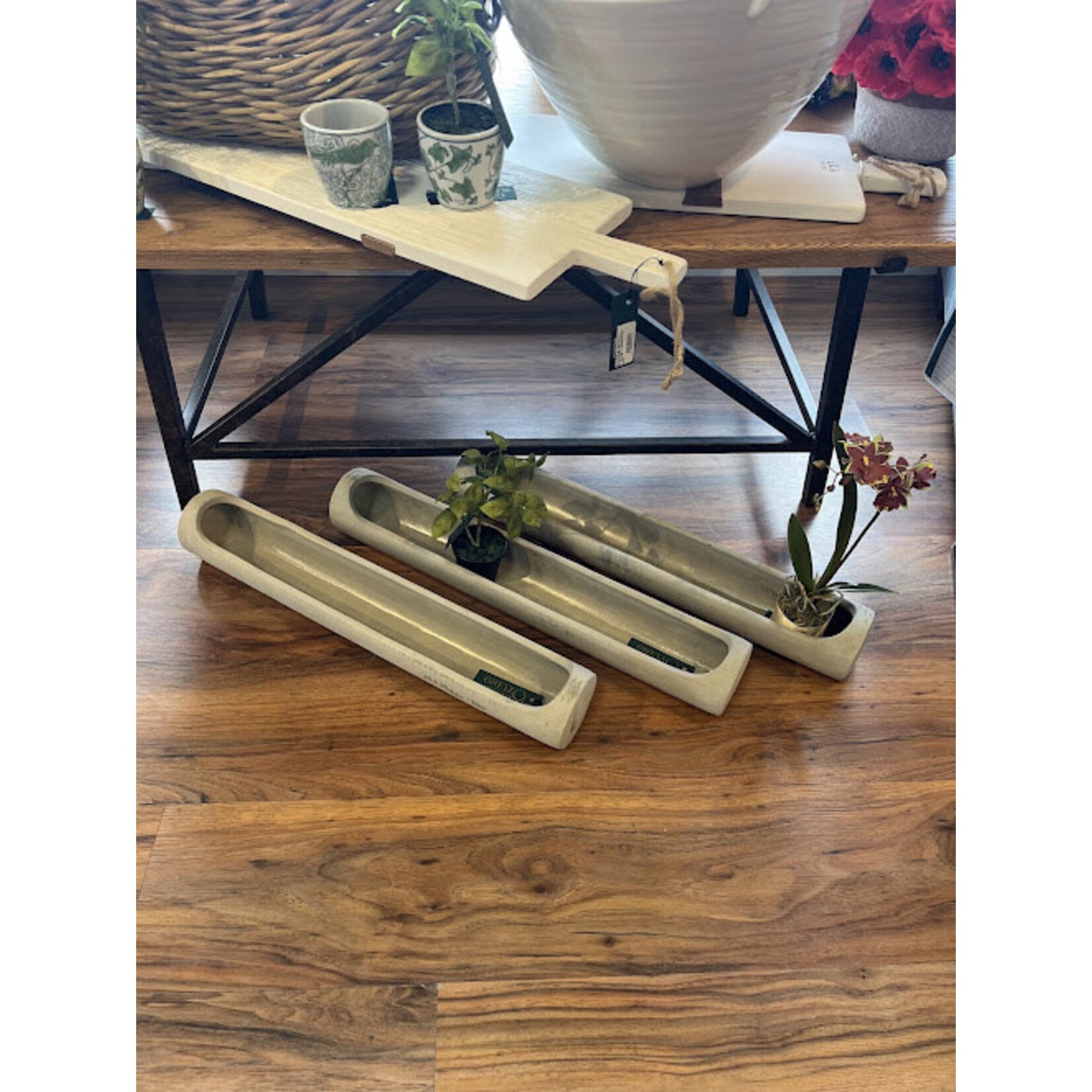 Napa Home and Garden Gray Concrete Pipe Cachepot 23.5" x 4"