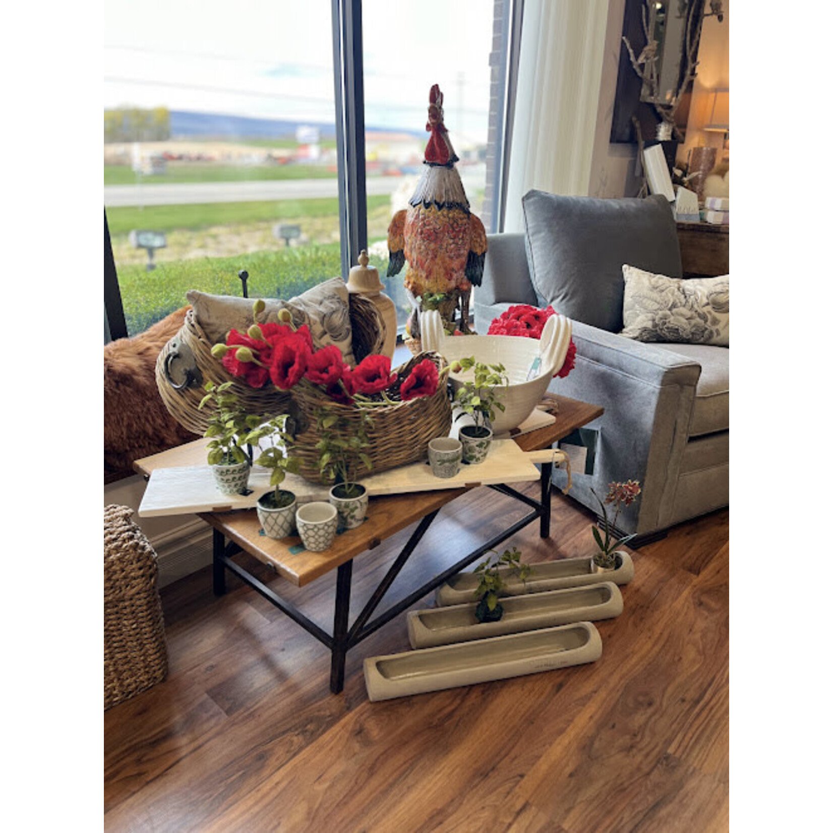 Napa Home and Garden Gray Concrete Pipe Cachepot 23.5" x 4"