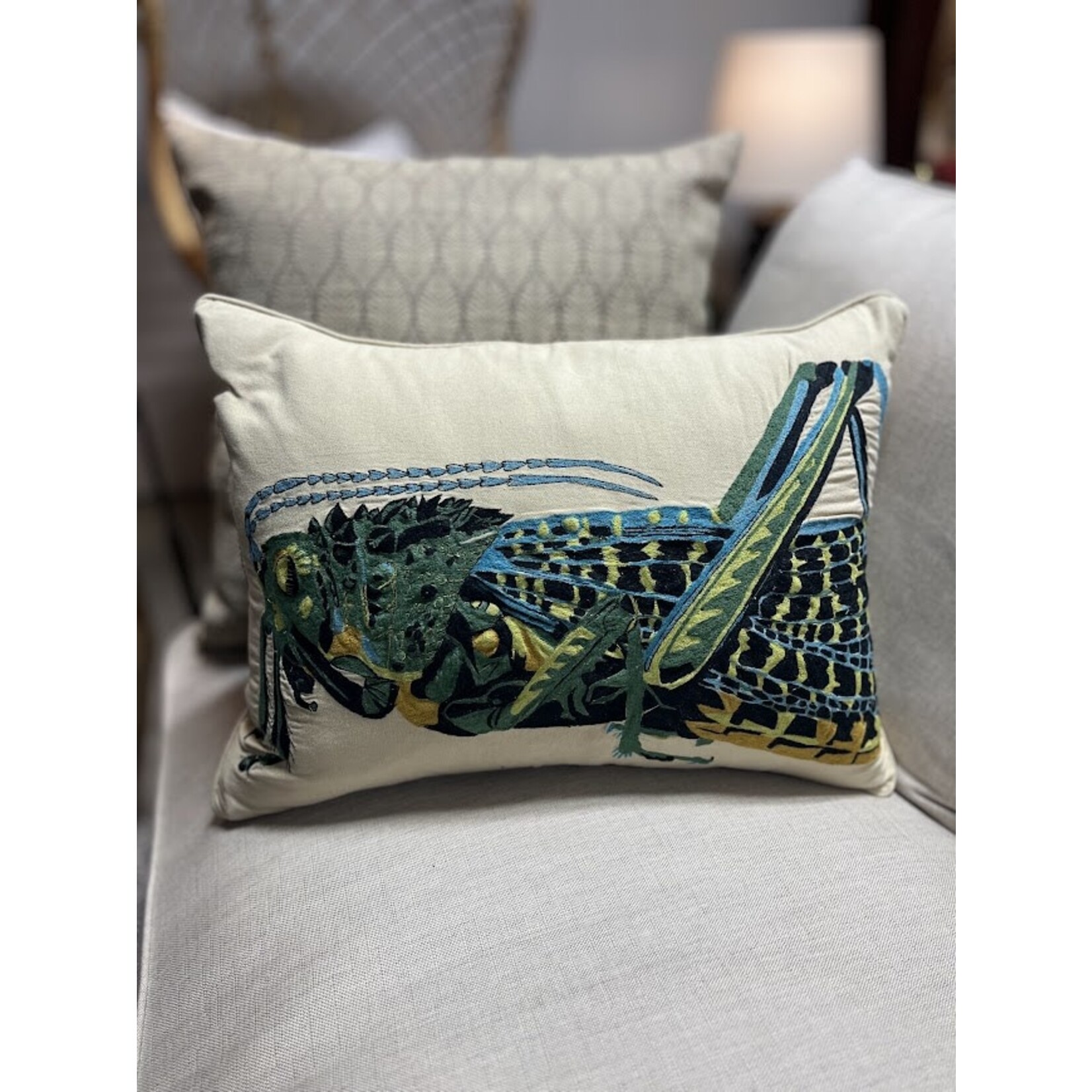 Design Legacy Grasshopper Linen Pillow