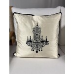 Eastern Accent Int Black & White Chandelier Throw Pillow 20x20