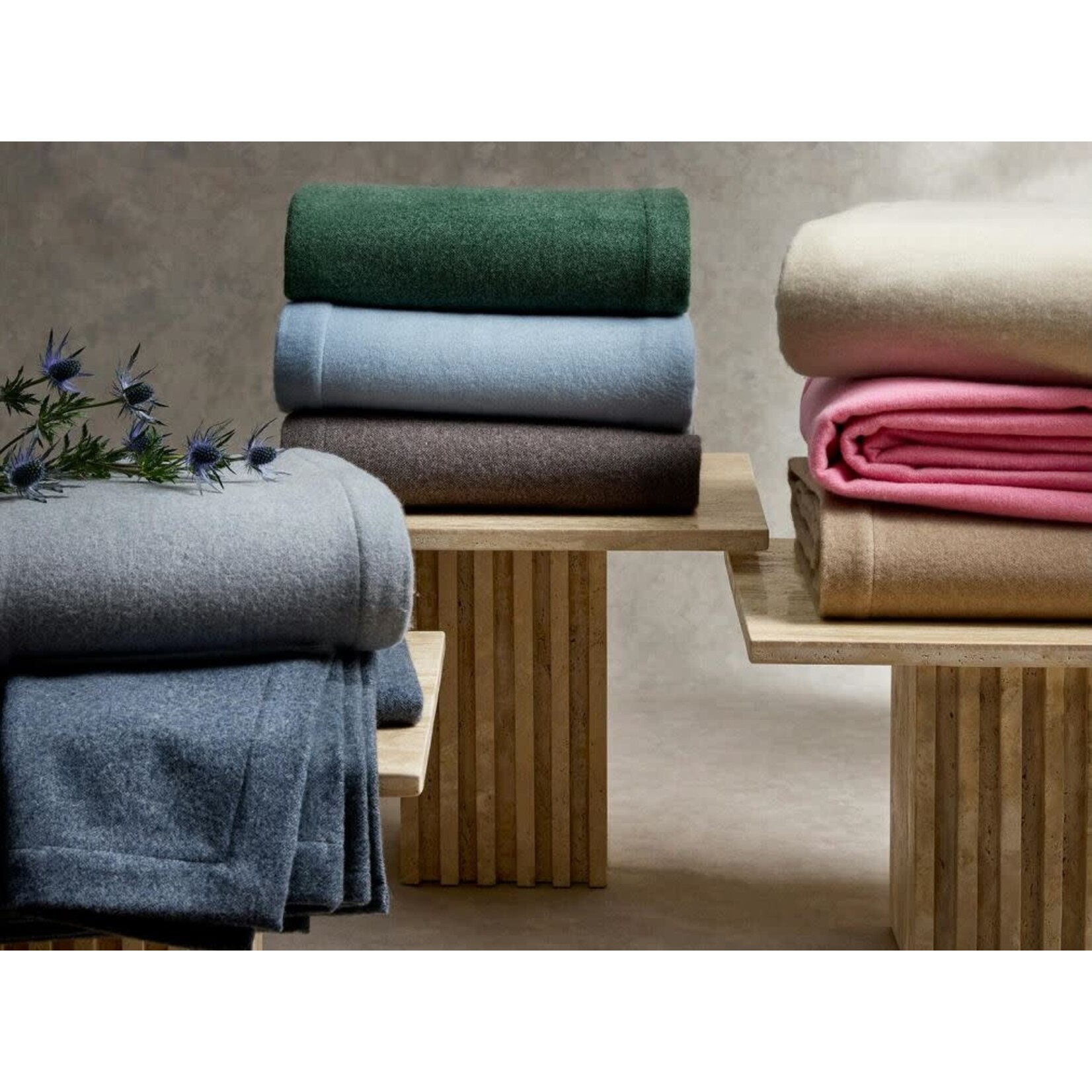 Matouk Cosmo King Sable Merino Wool Throw Blanket - 116x98