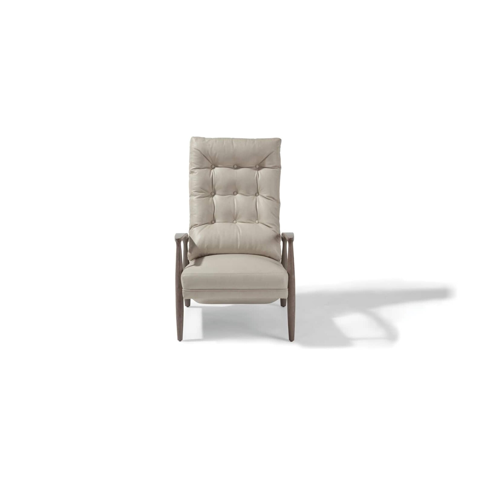 Thayer Coggin Vintage Viceroy Recliner Grey Leather on Walnut