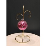 Two's Company Pink & Silver Glitter Glass Ball Ornament 3" Medium
