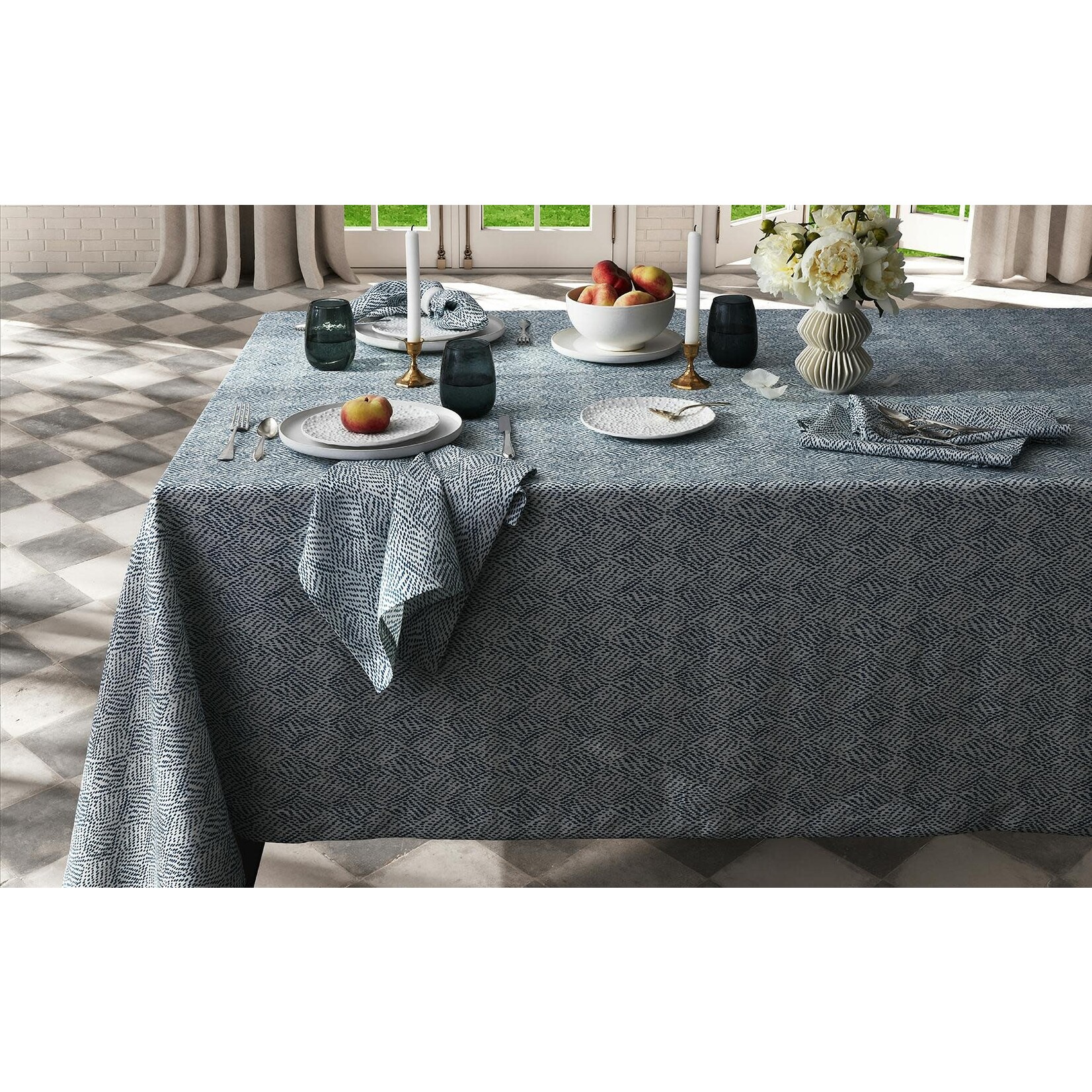 Matouk Duma Diamond Blue Linen Placemat