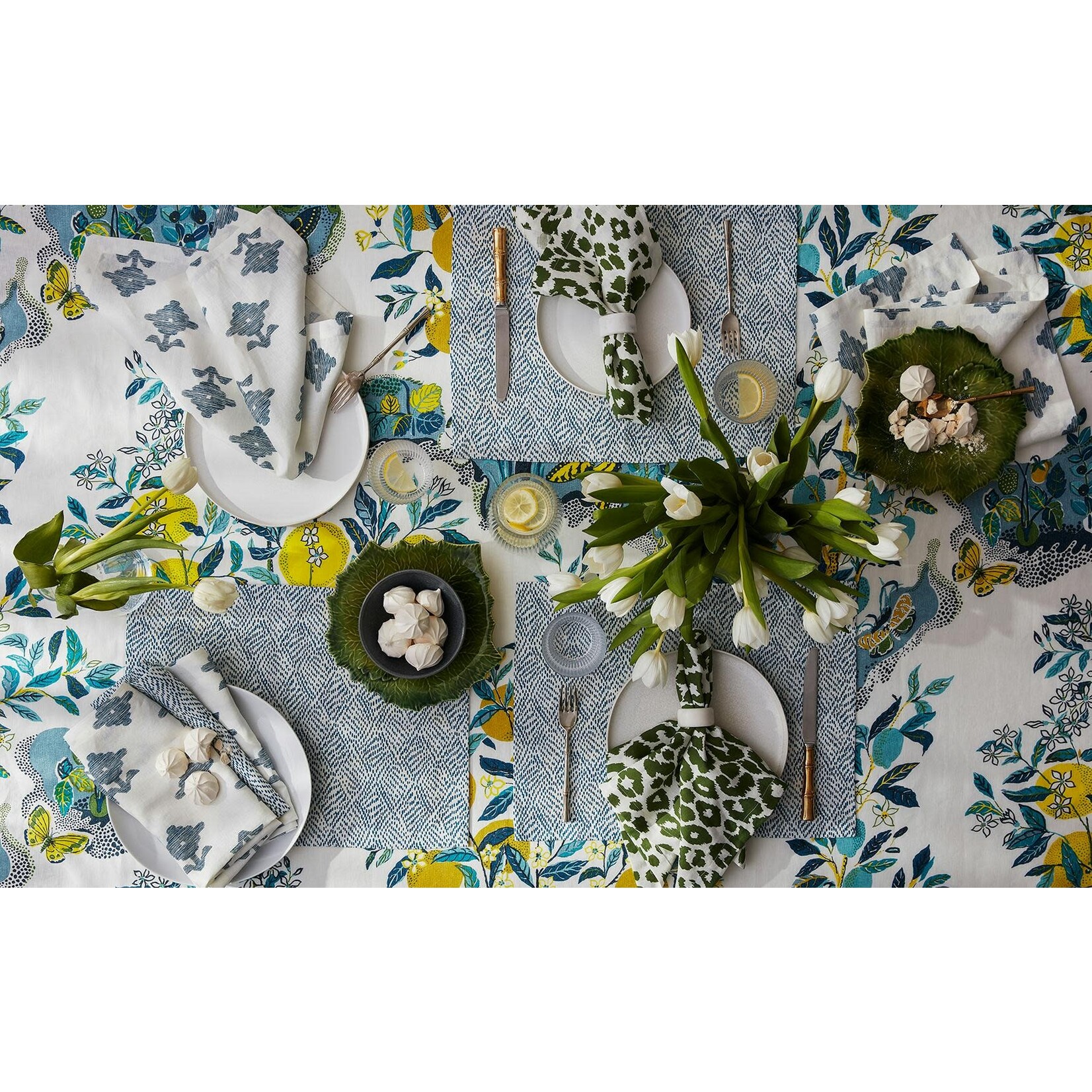 Matouk Duma Diamond Blue Linen Placemat