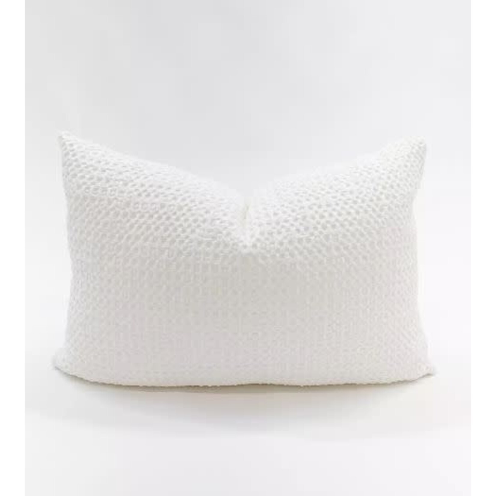 Anaya Waffle Weave Pillow White 14x20 Down Cotton