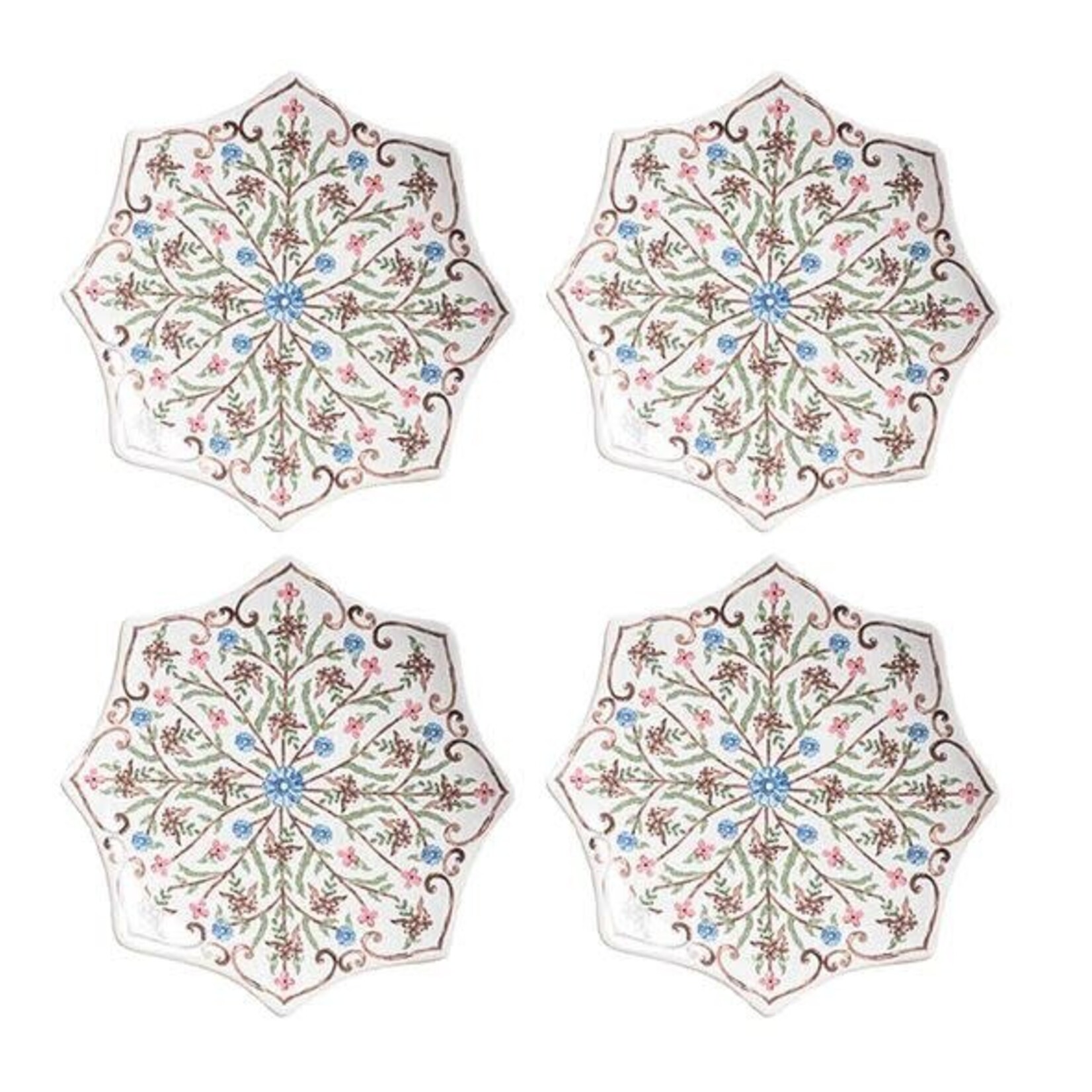 Juliska Villa Seville Scalloped Side Cocktail Plate Set of 4 Chambray