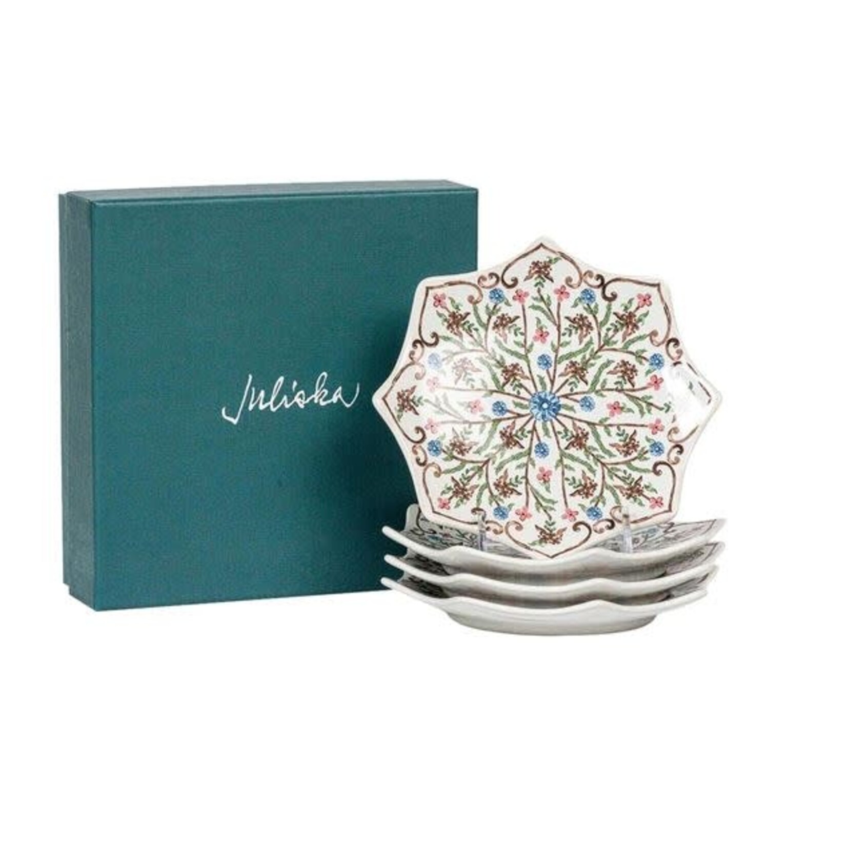 Juliska Villa Seville Scalloped Side Cocktail Plate Set of 4 Chambray