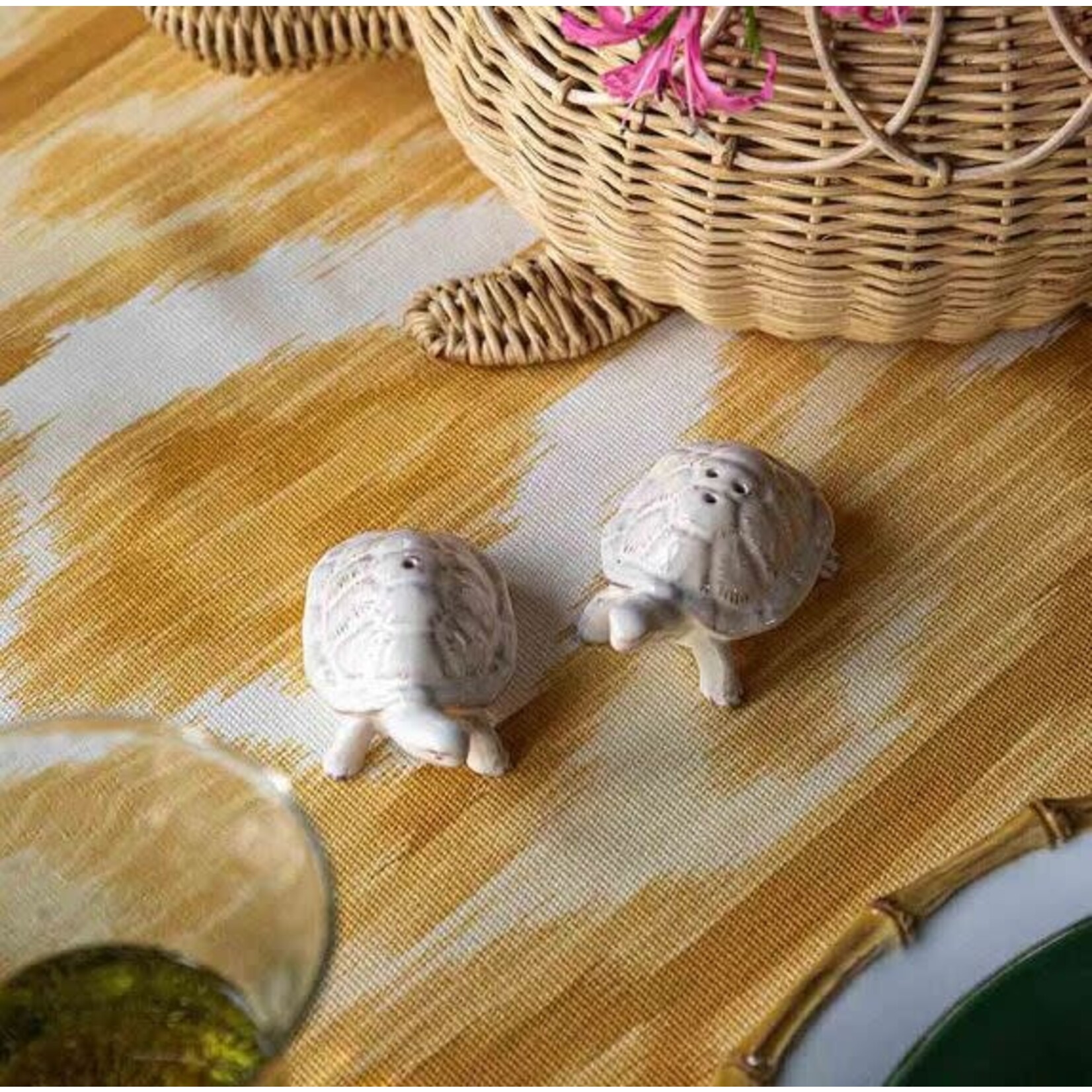 Juliska Clever Creatures White Turtle Salt & Pepper Shakers - Set of 2