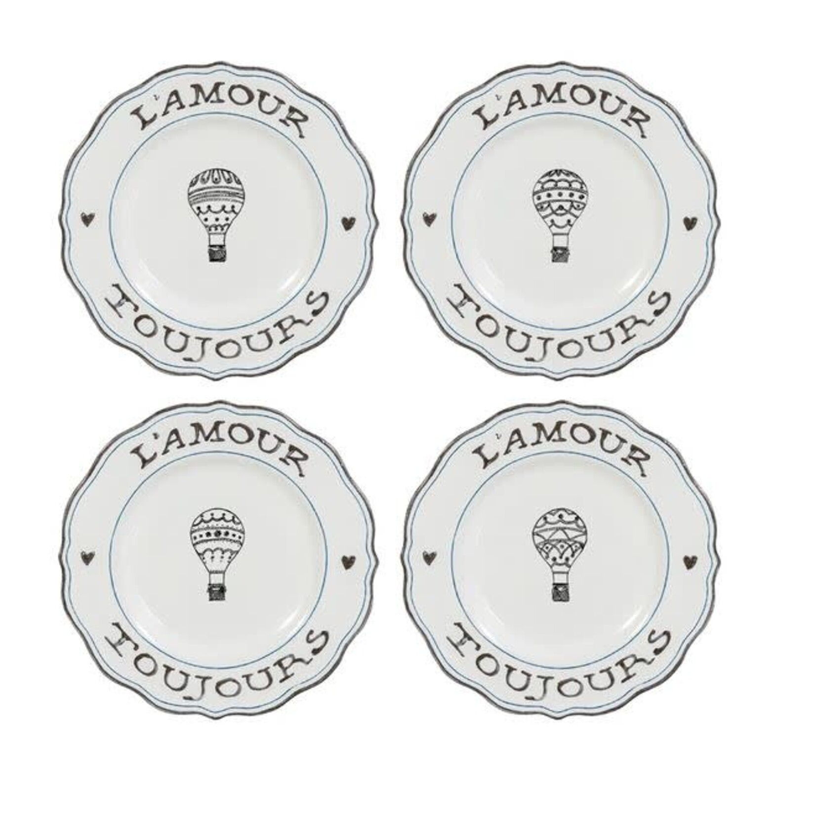 Juliska L'Amour Toujours Dessert Salad Plate - Set of 4