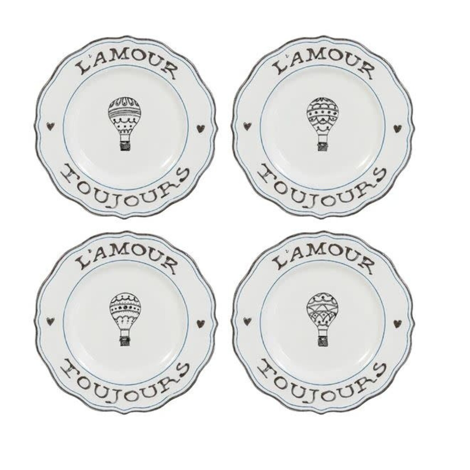 Juliska L'Amour Toujours Dessert Salad Plate Set of 4