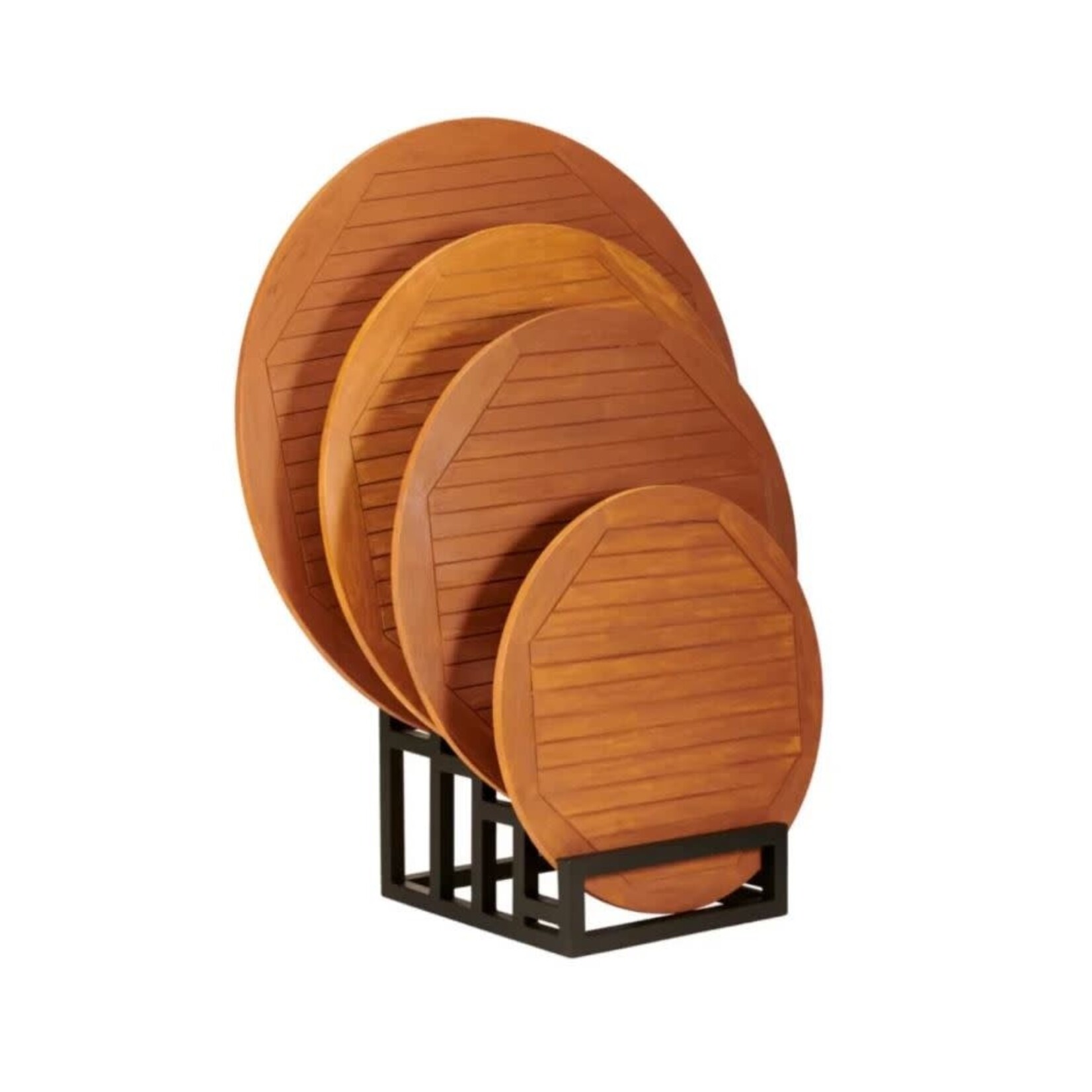 Flaming Gorge Chicago Fire Pit Teak Wood Top Cover 30"