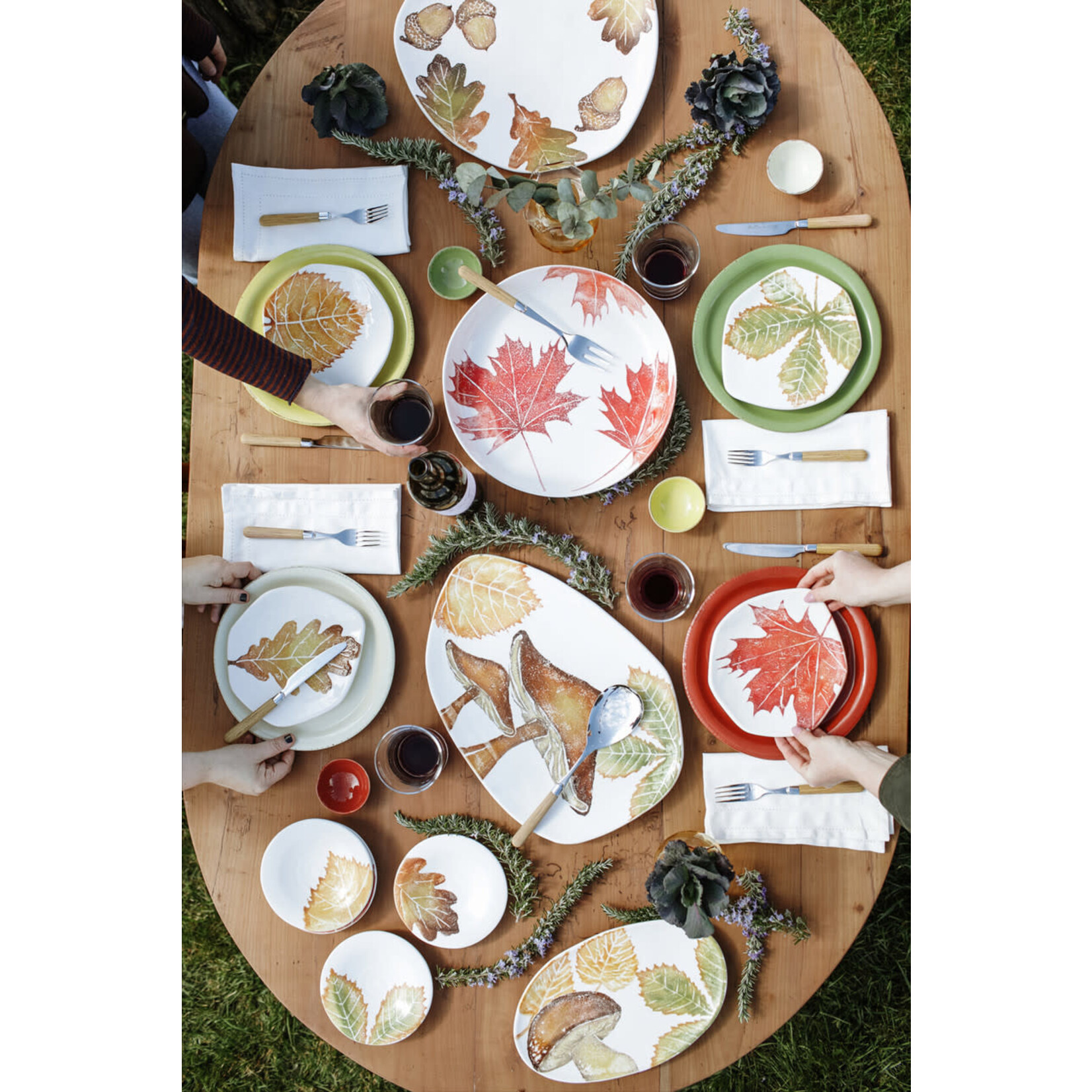 Vietri Autunno Leaf Salad Plates Set of 4