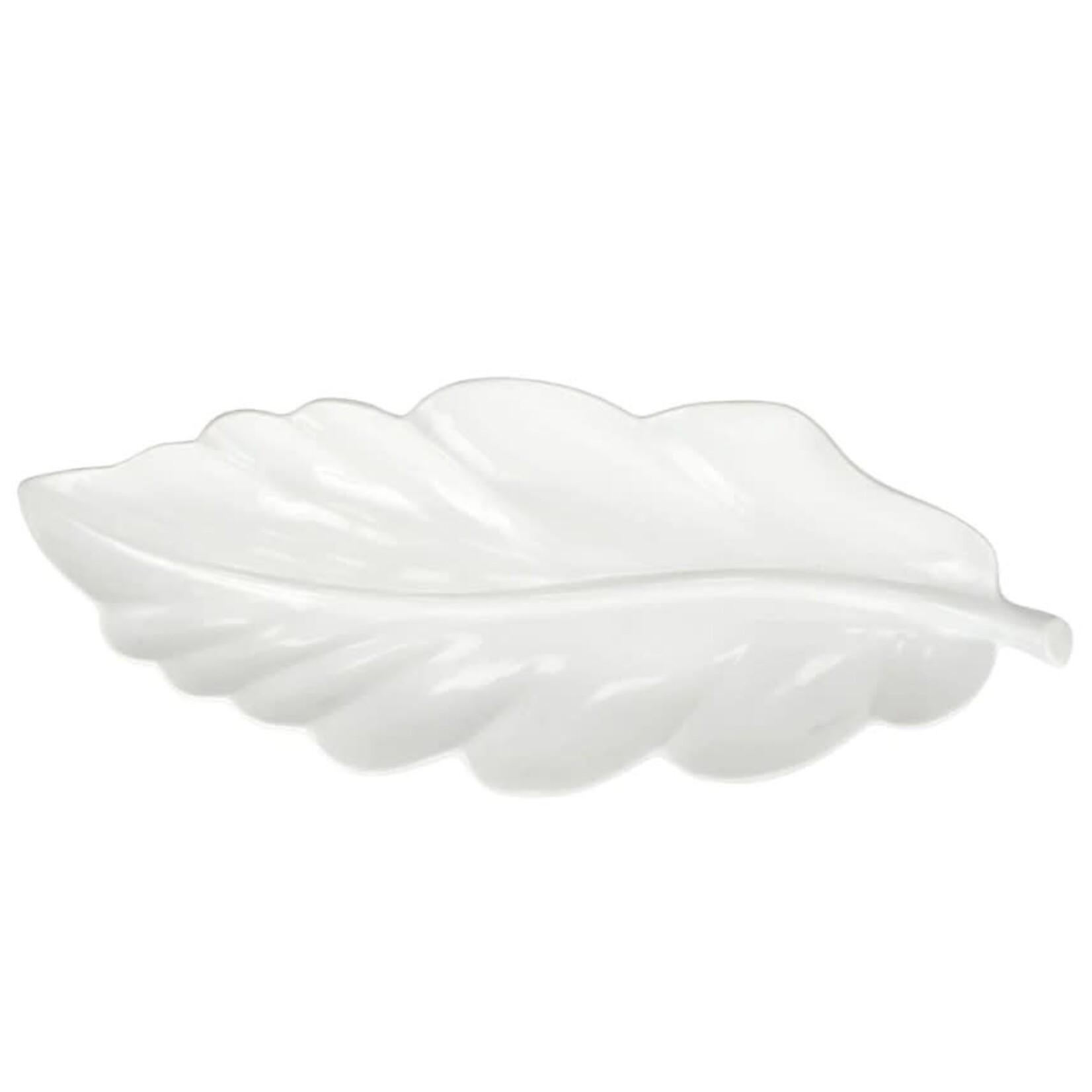 Vietri Foliage White Ash Leaf Long Platter
