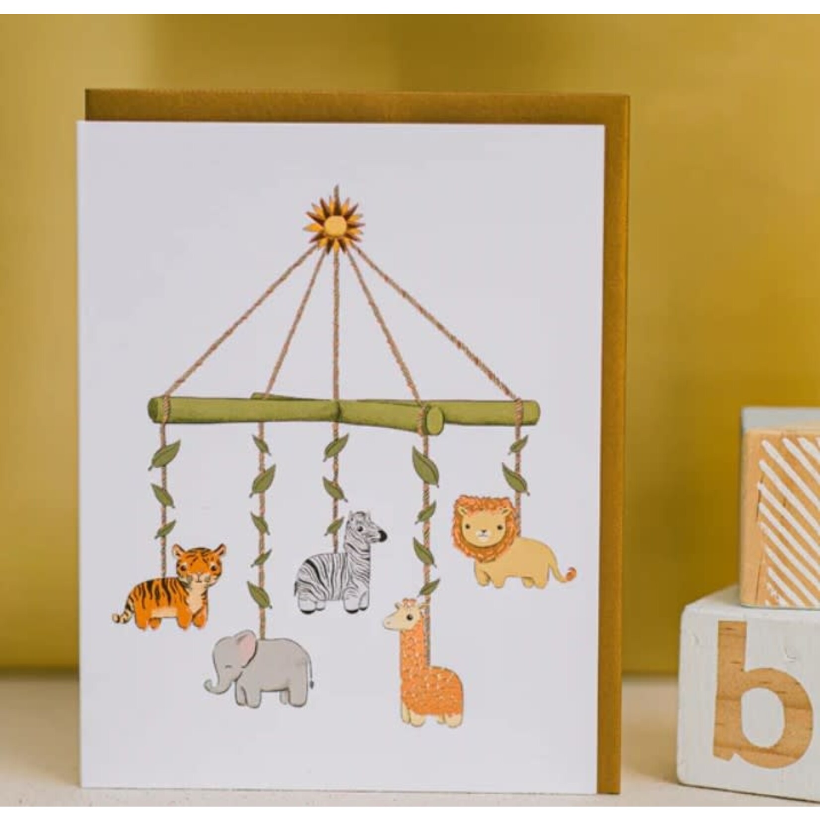 Good JuJu Ink Wild Animals Baby Mobile Greeting Card