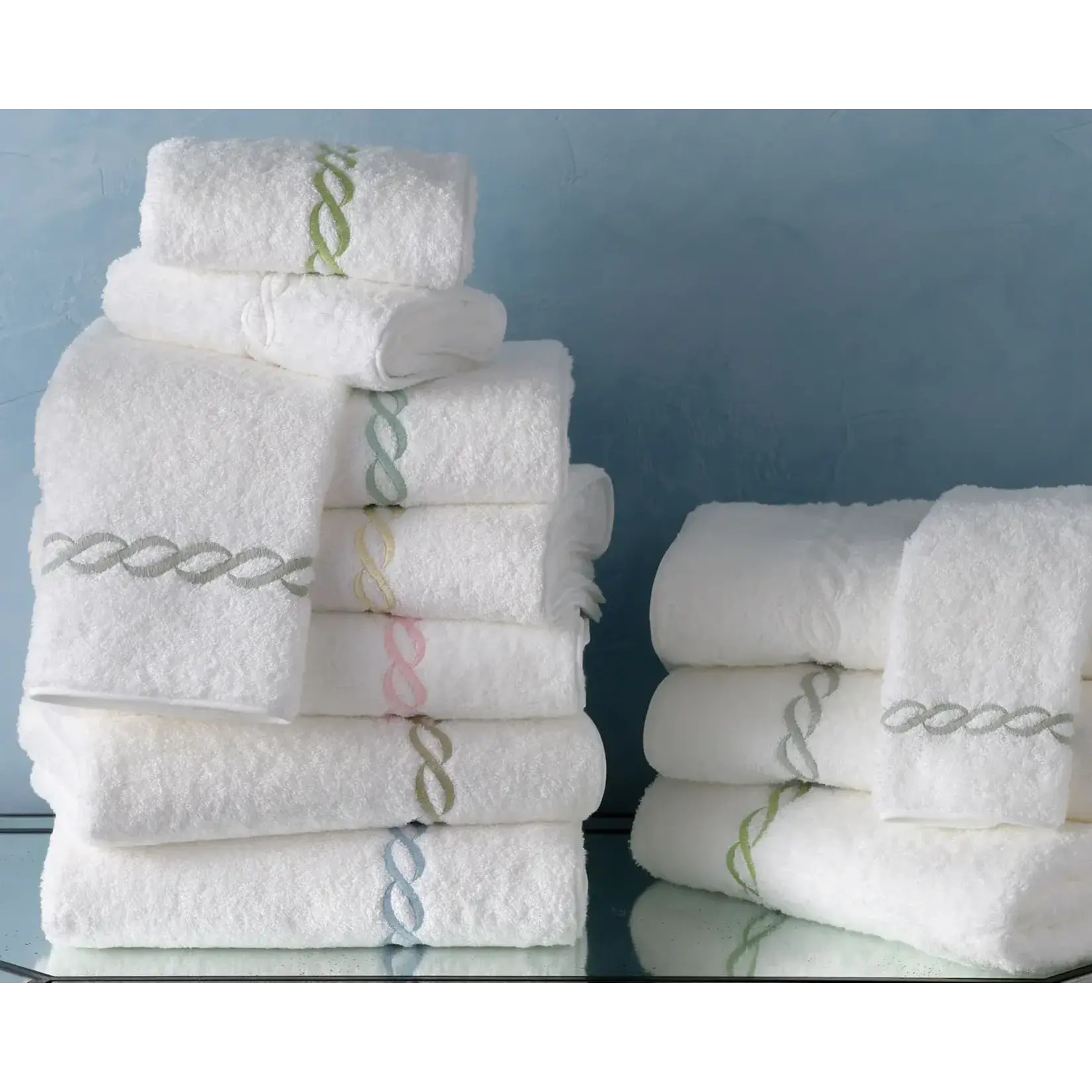 Matouk Classic Chain White Cotton Towel