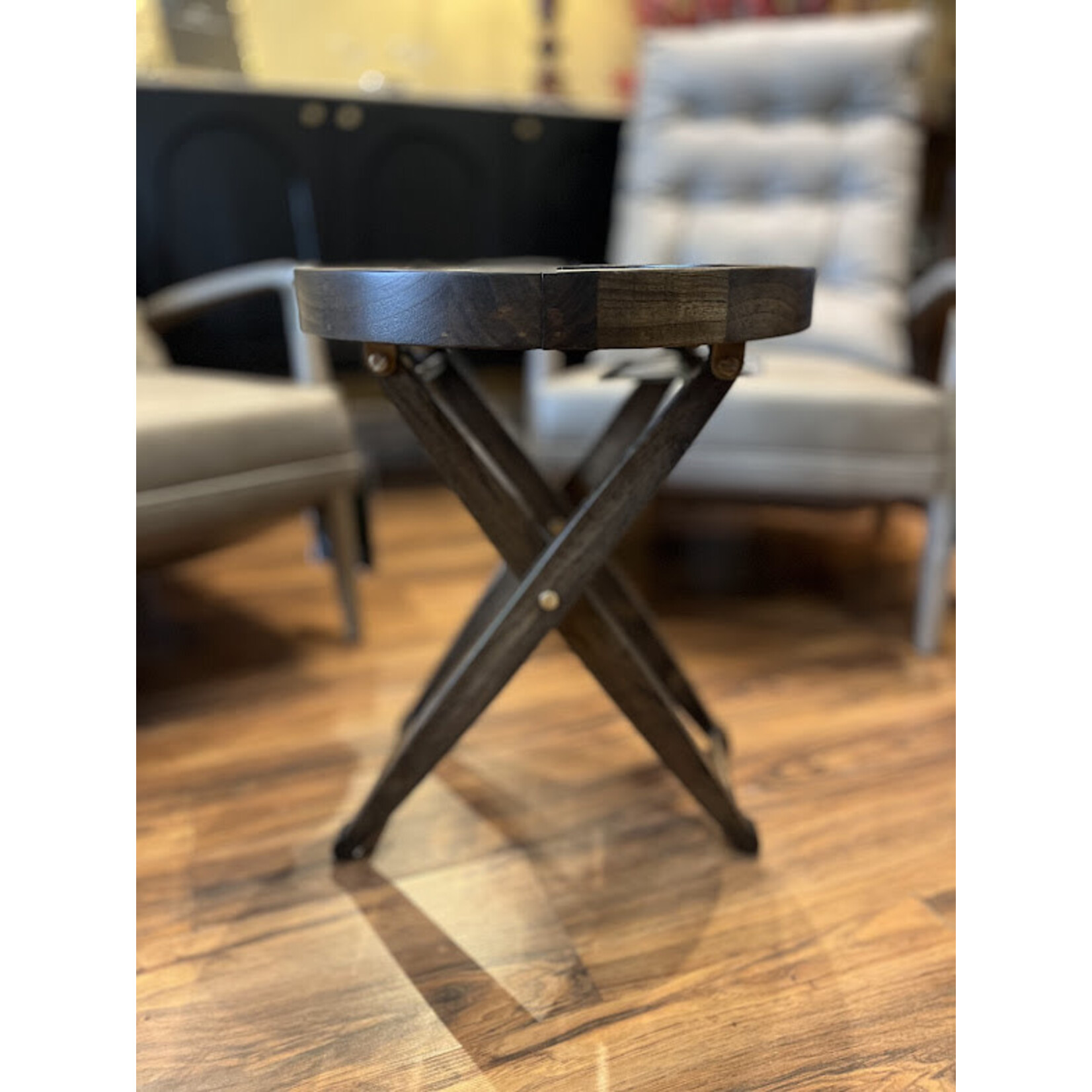 French Heritage Jardin Folding Round End Table