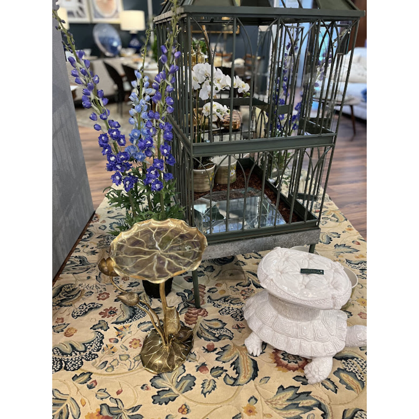 Carole Stupell LTD Brass Lotus Accent Table Circa 1950's