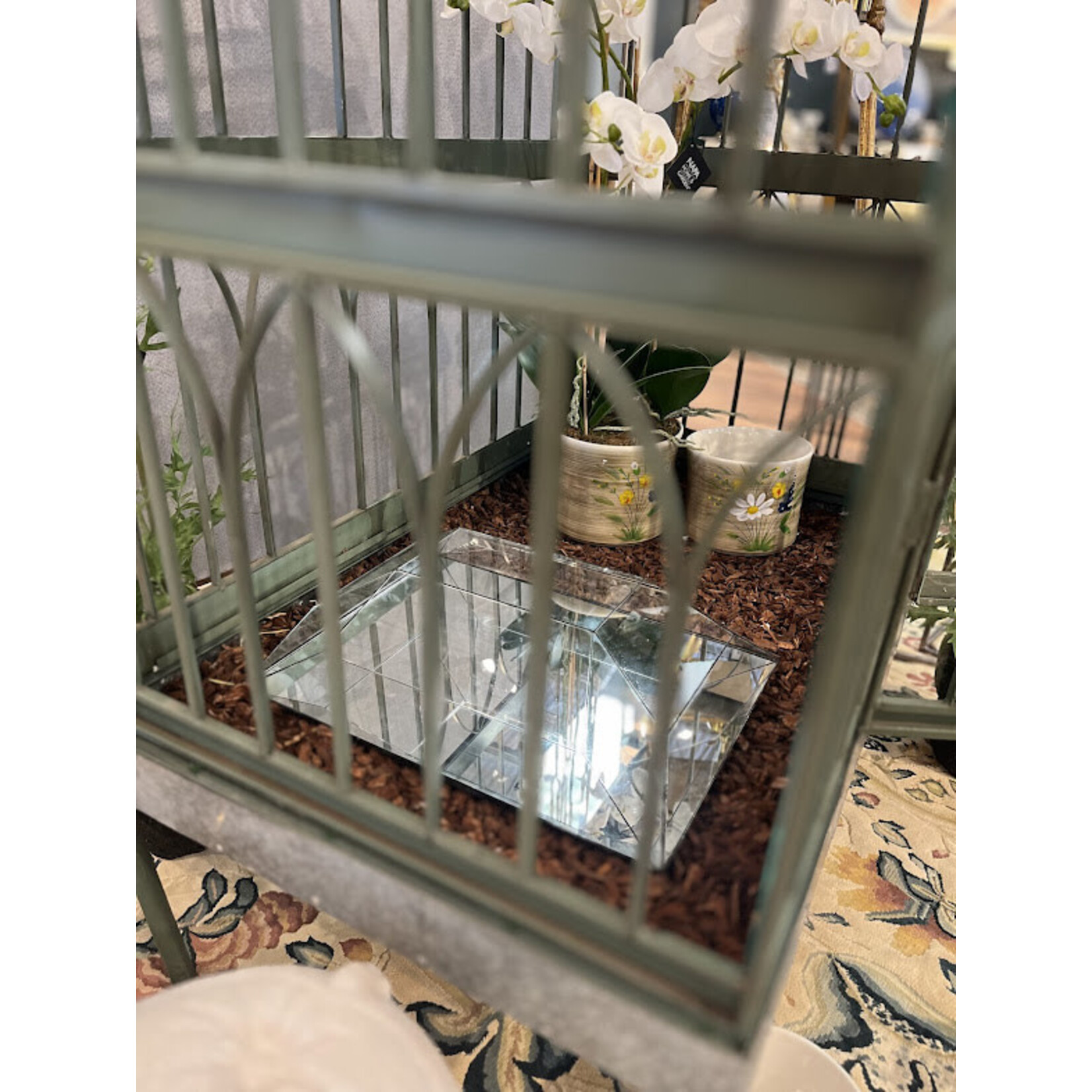 Carole Stupell LTD Emerald Shaped Glass Terrarium Circa 1960's