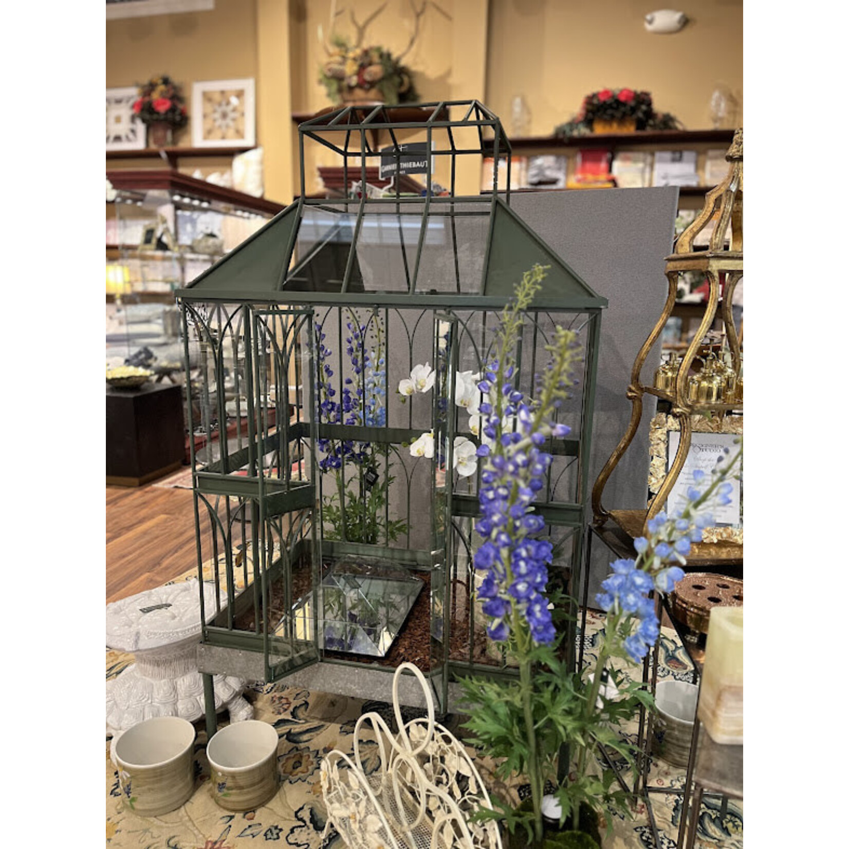 Carole Stupell LTD Emerald Shaped Glass Terrarium Circa 1960's