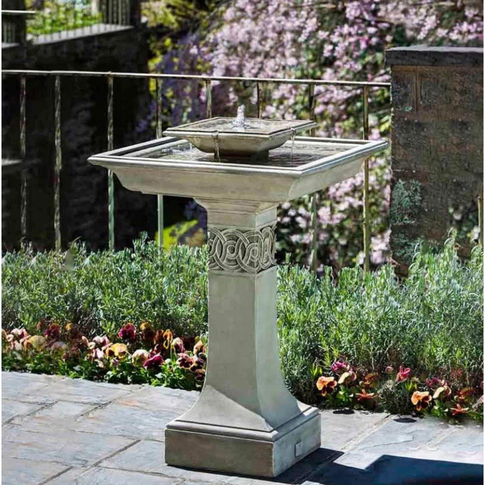 Campania Portwenn Aged Limestone Water Fountain