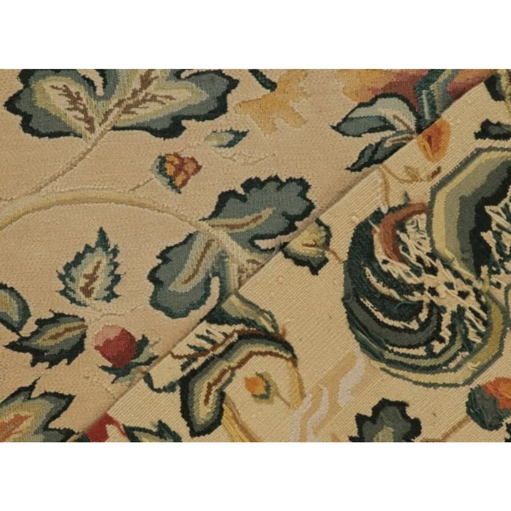 Rug & Kilim European Tudor Flatweave in Beige with Floral Pattern Rug