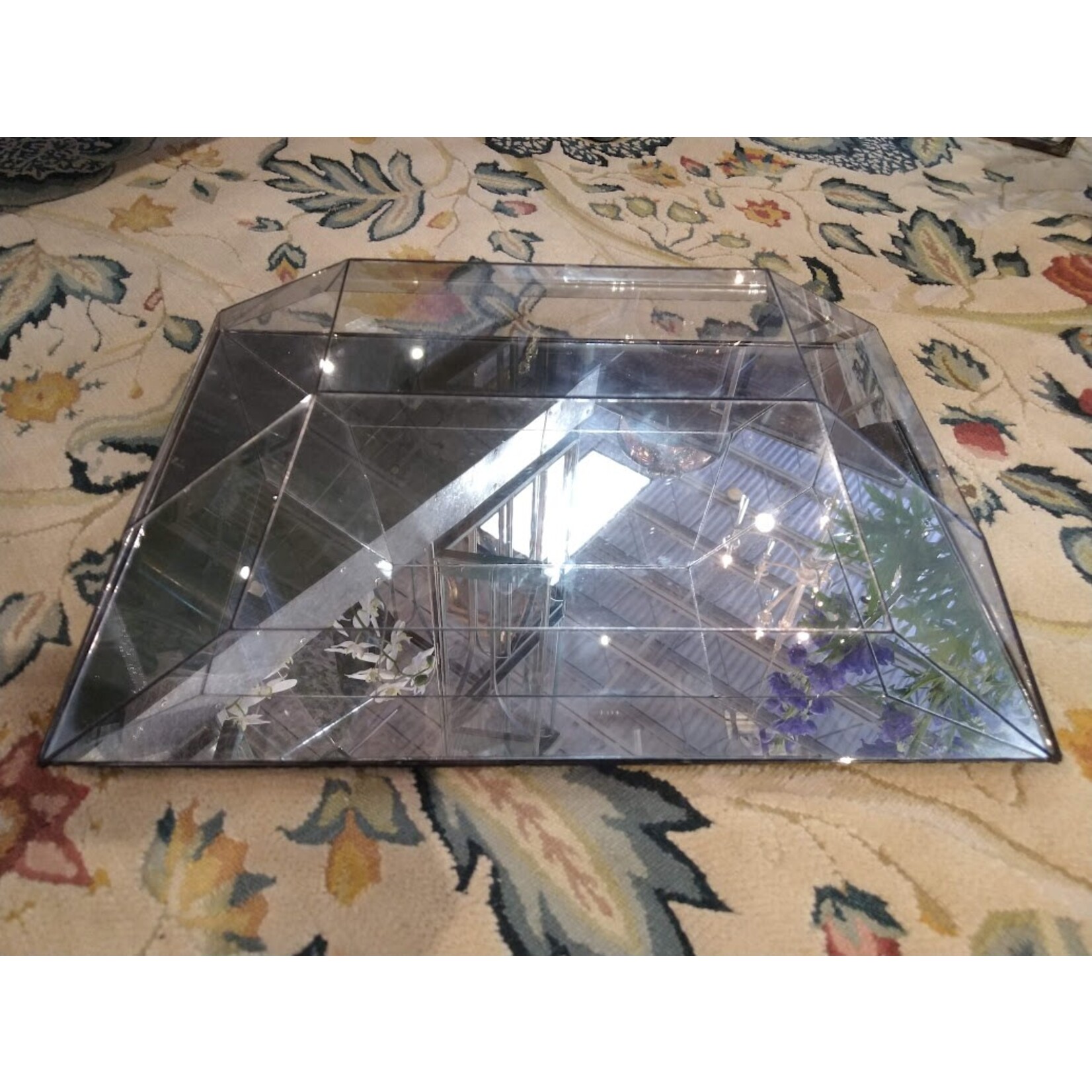 Carole Stupell LTD Emerald Shaped Glass Terrarium Circa 1960's
