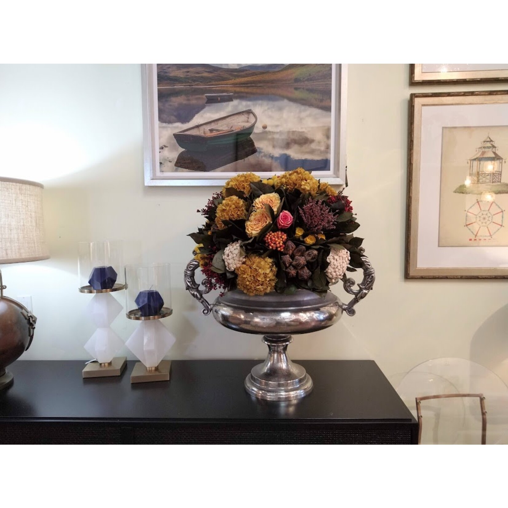 Winward Floral & Seasonal Decor Large Pewter Urn
