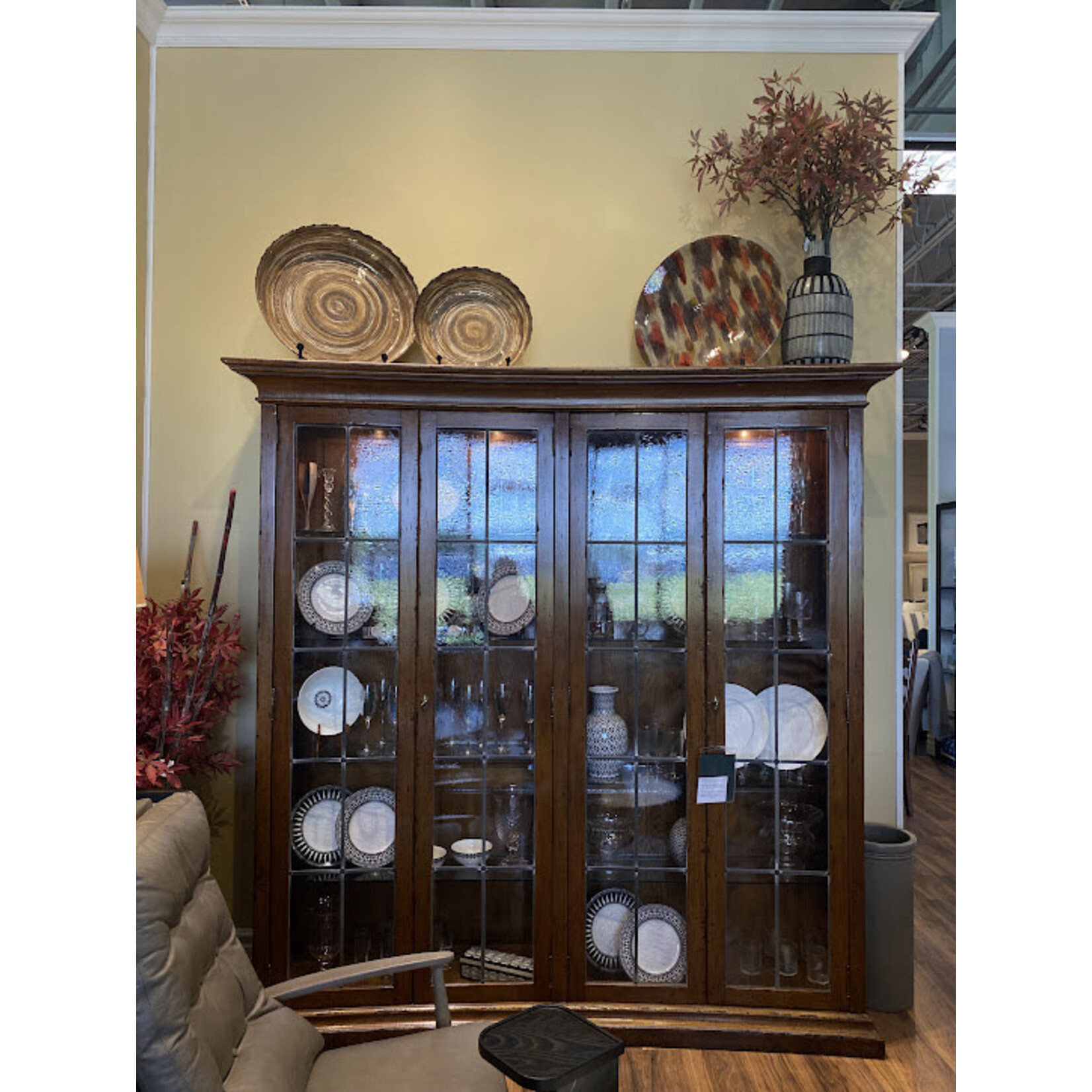 David Michael Concave Library China Cabinet DaVinci Walnut