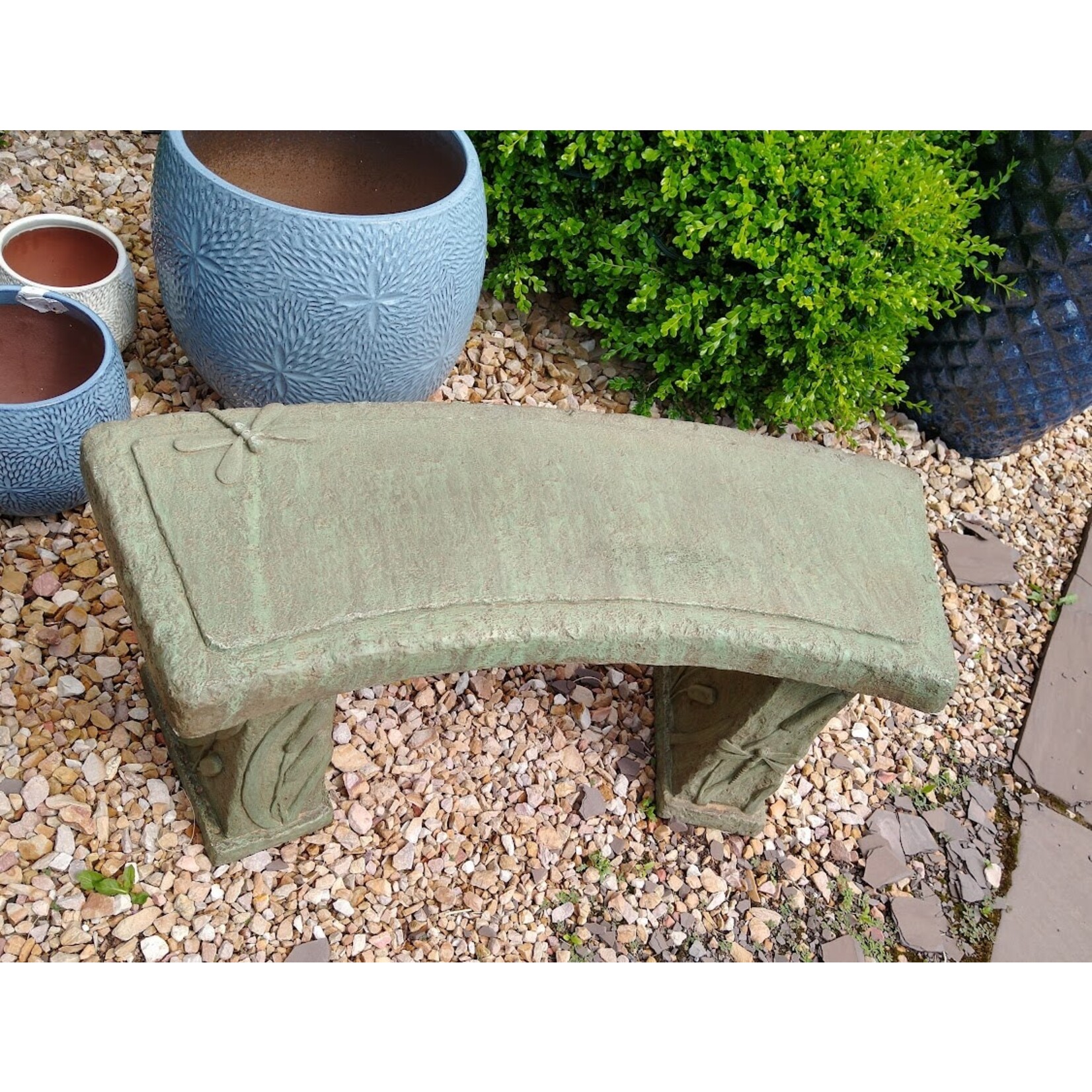 Campania Copper Bronze Dragonfly Cast Stone Bench